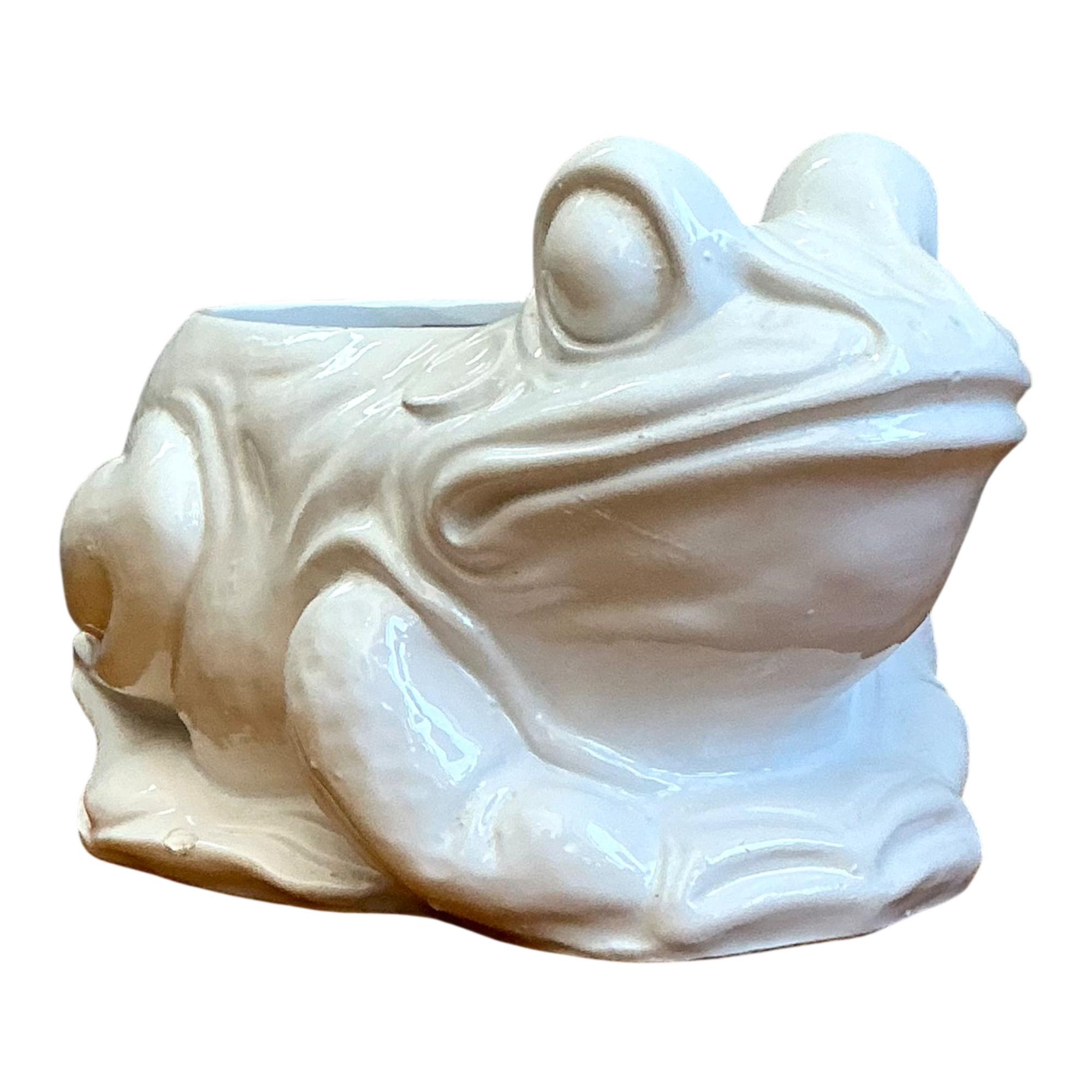 Vintage Italian White Frog Ceramic Vase — additional photo 1