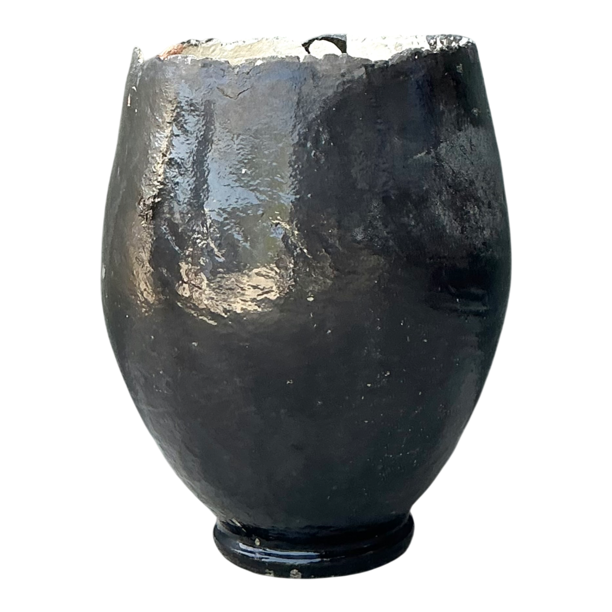 Vintage Large Black Ceramic Floor Vase — additional photo 1