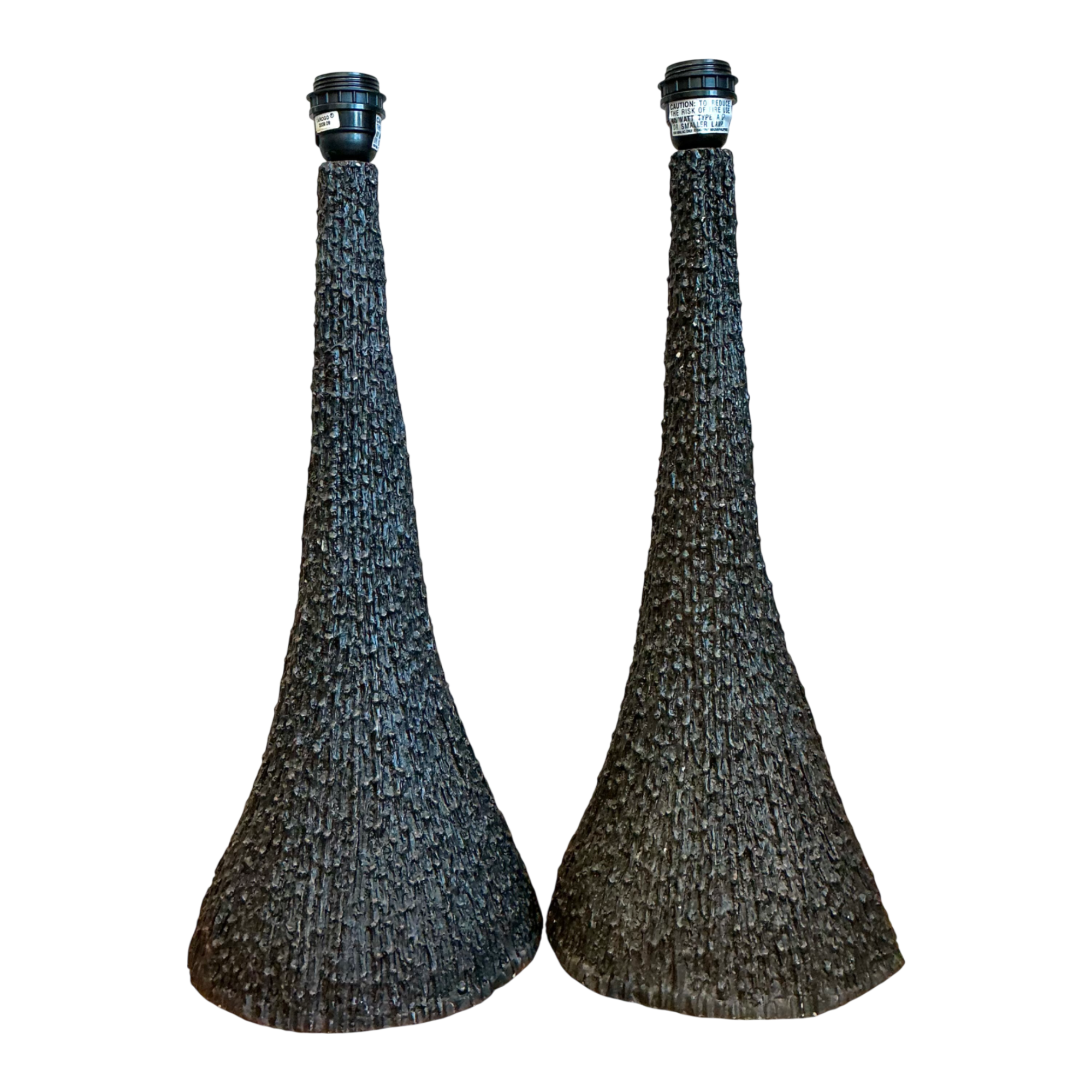 Vintage Textured Resin Table Lamps - Pair — additional photo 1