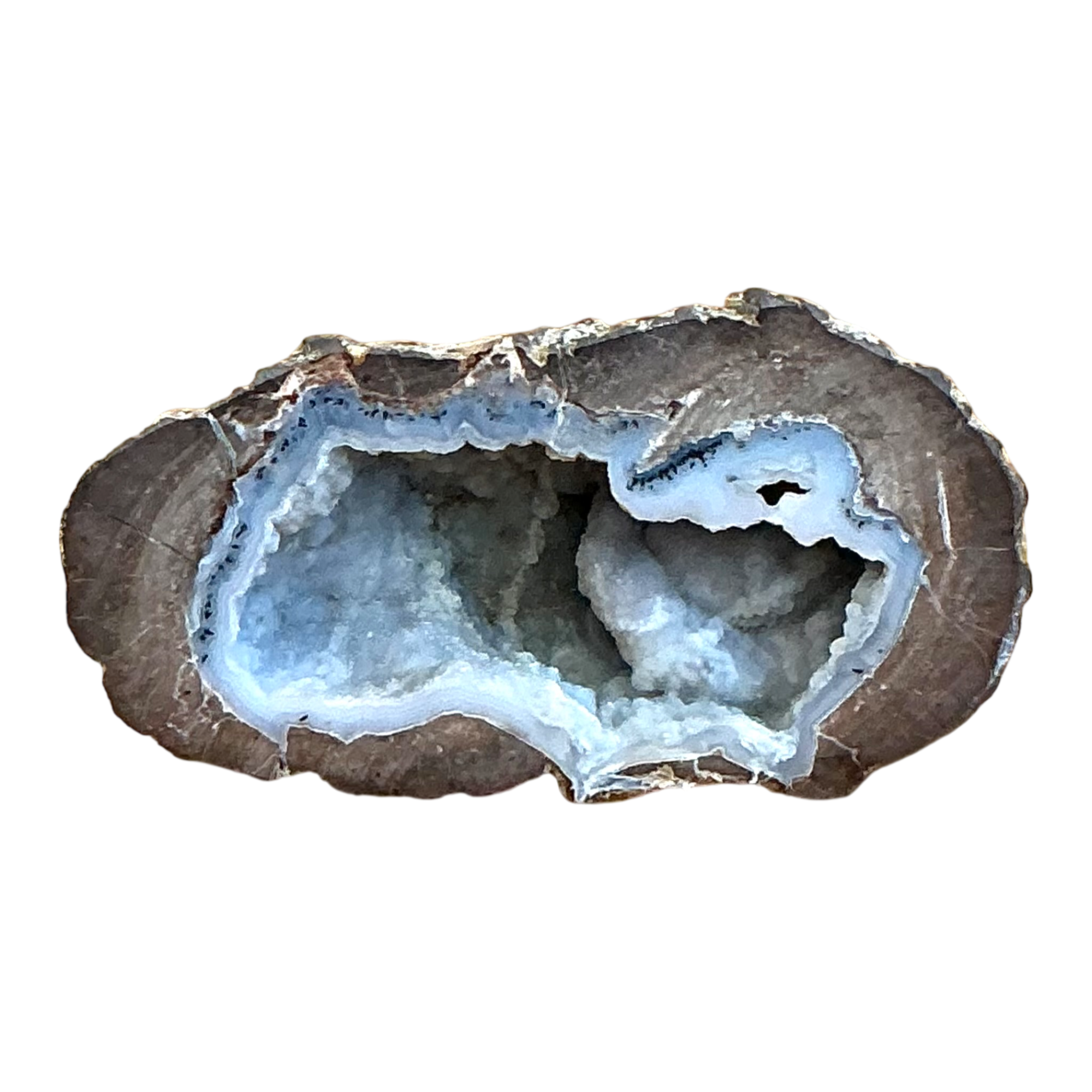 Vintage Natural Blue Quartz Geode