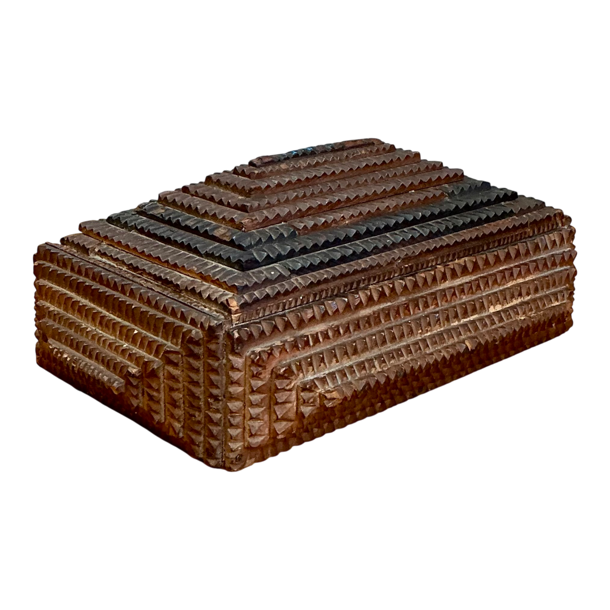 Vintage Tramp Art Wood Box