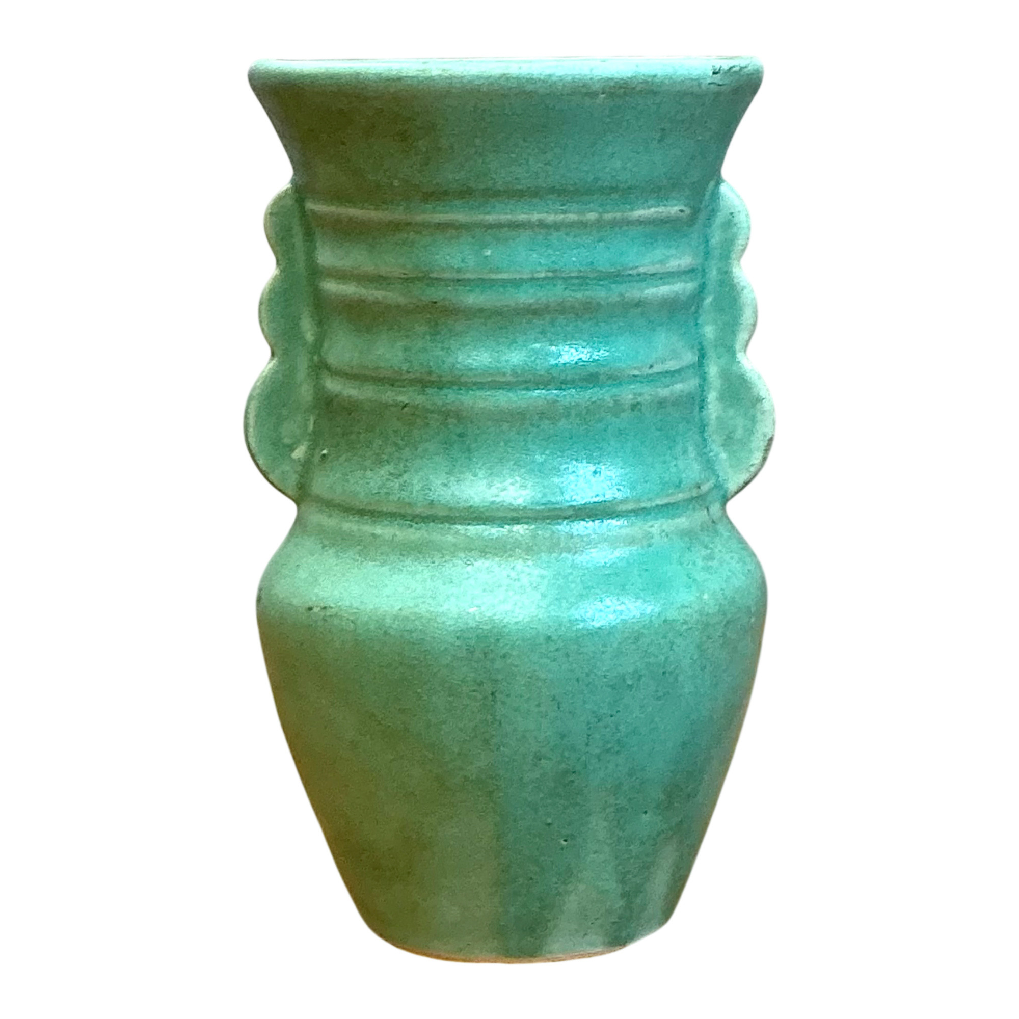 Vintage Turquoise Ceramic Pottery Vase — additional photo 1