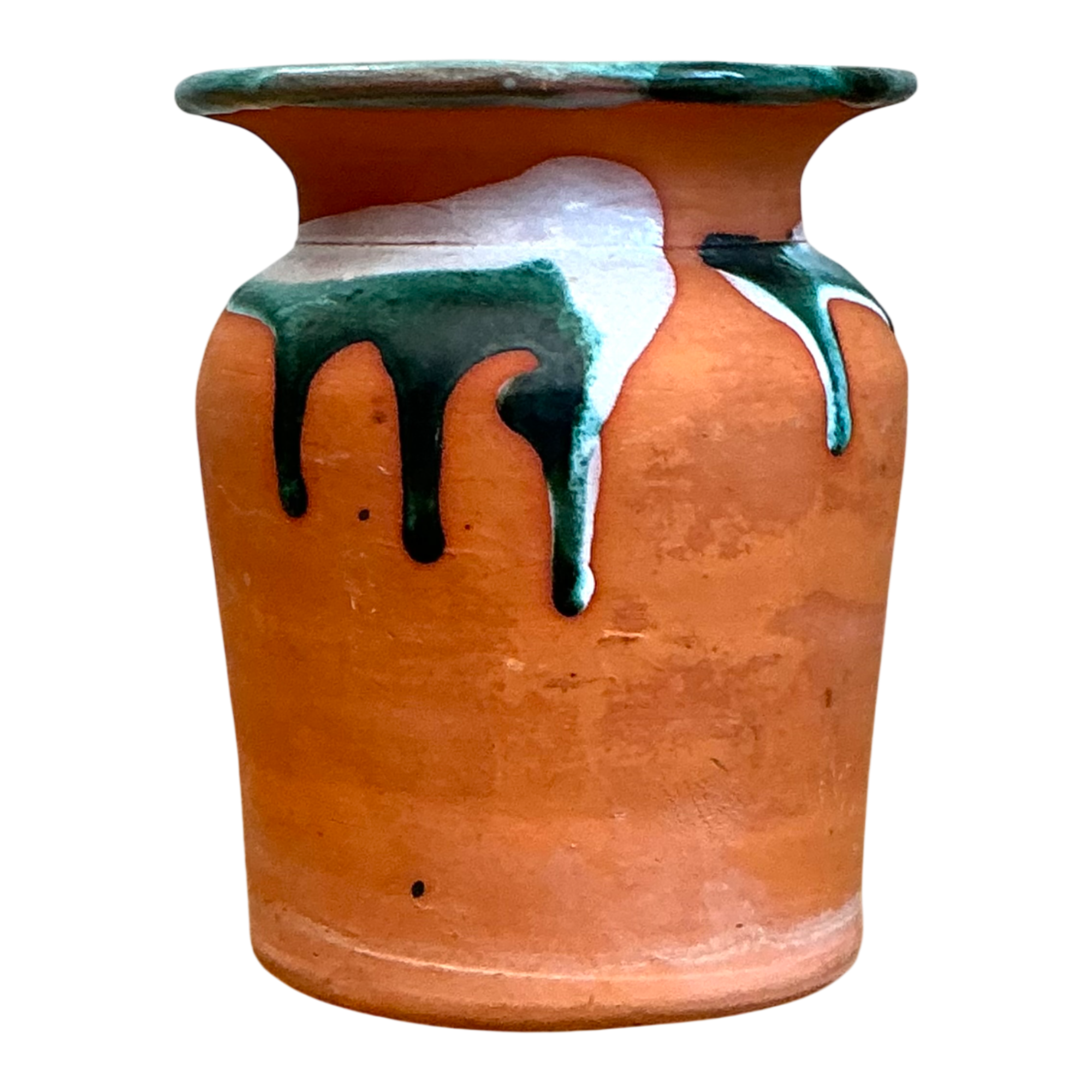 Vintage Drip Glaze Terracotta Vase — additional photo 1