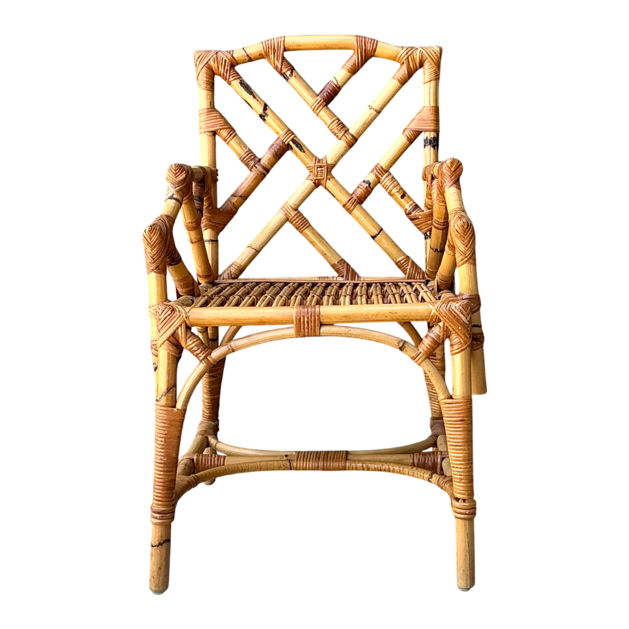 Vintage Chinese Chippendale Bamboo Armchair — additional photo 1