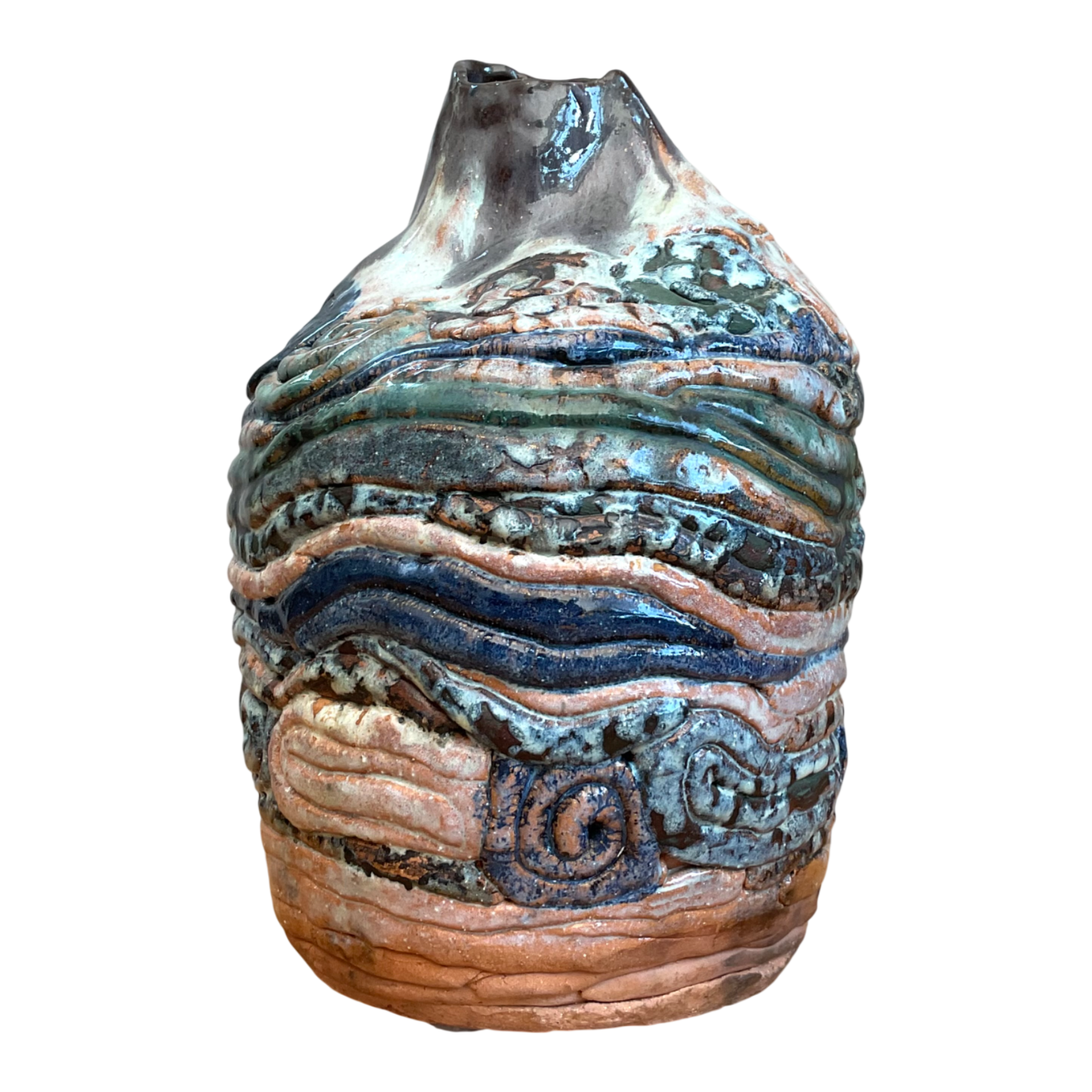 Vintage Abstract Ceramic Coil Vase — additional photo 1