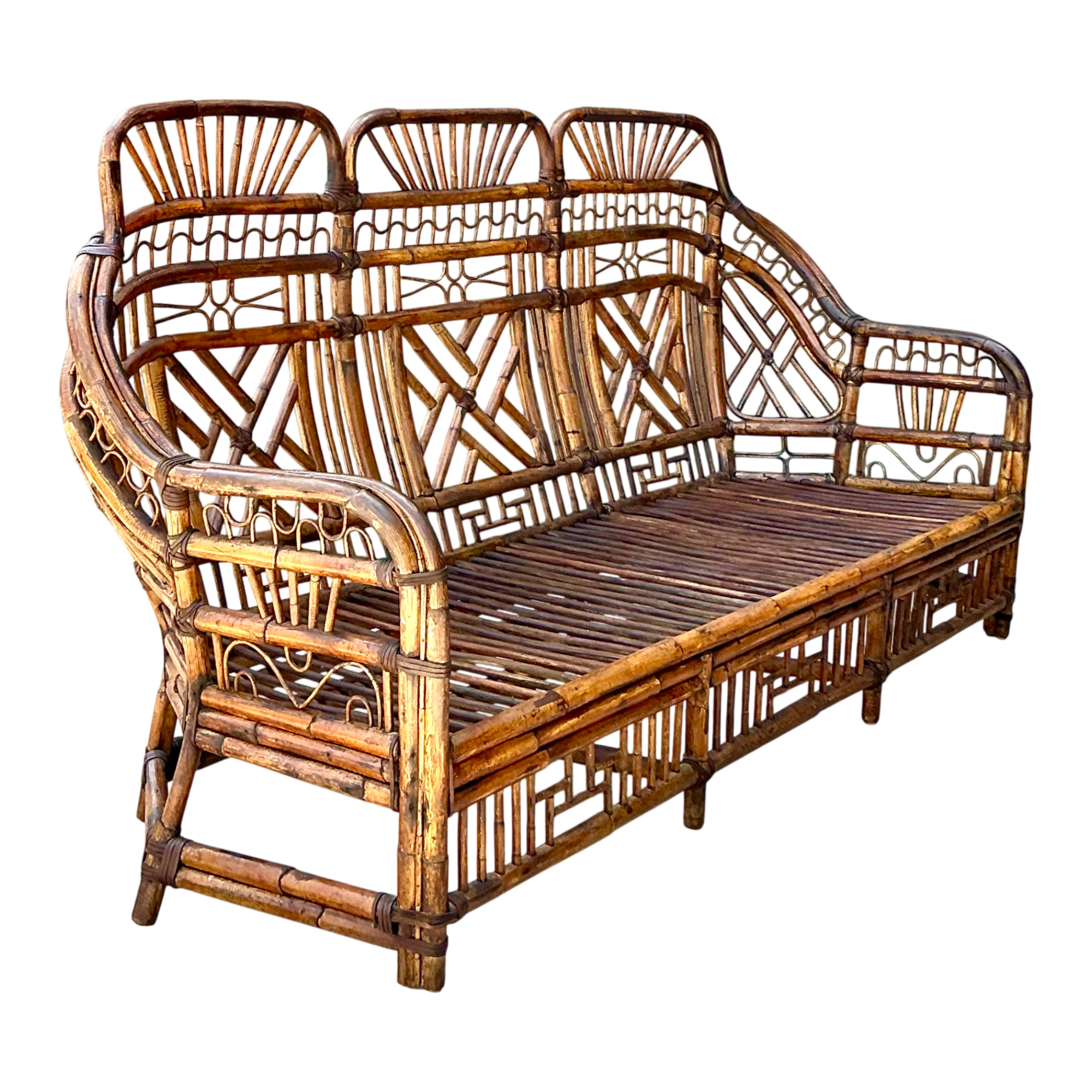 Vintage Brighton Rattan High Back Sofa — additional photo 1