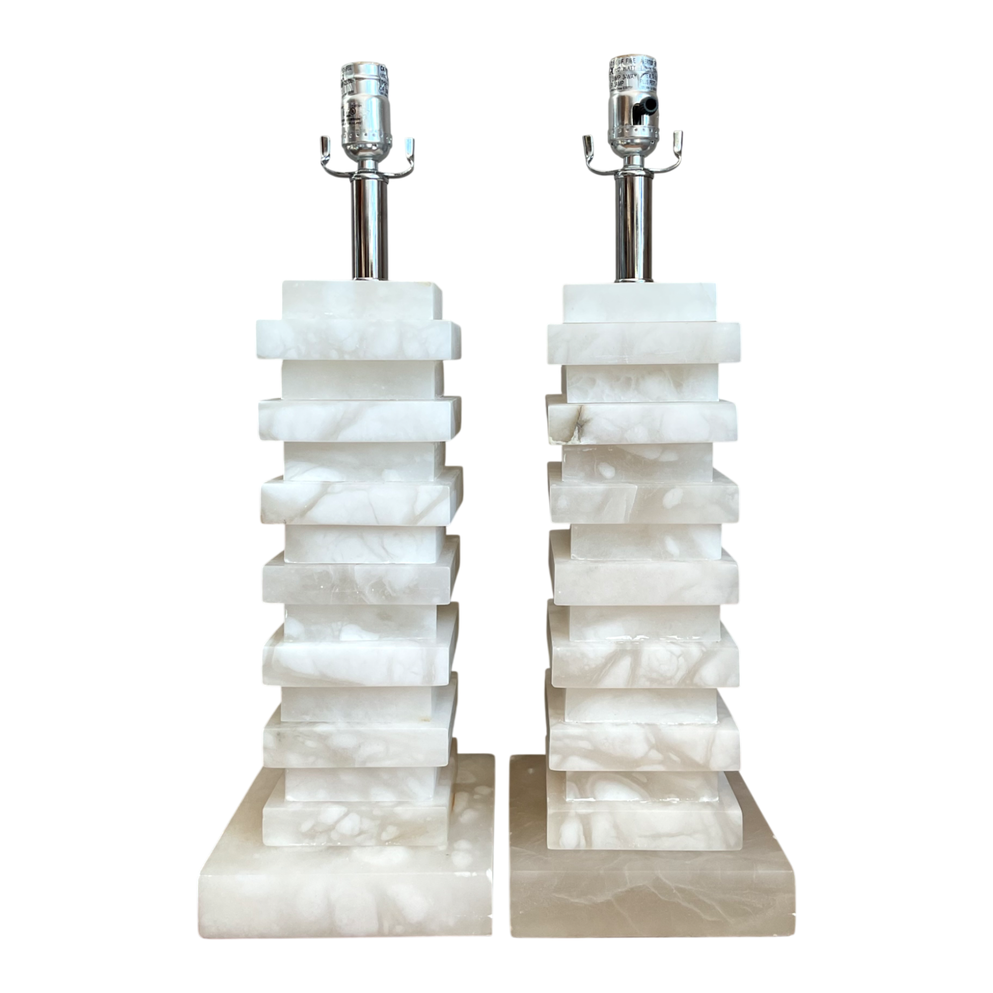 Vintage Stacked Stone Table Lamps - Pair — additional photo 1