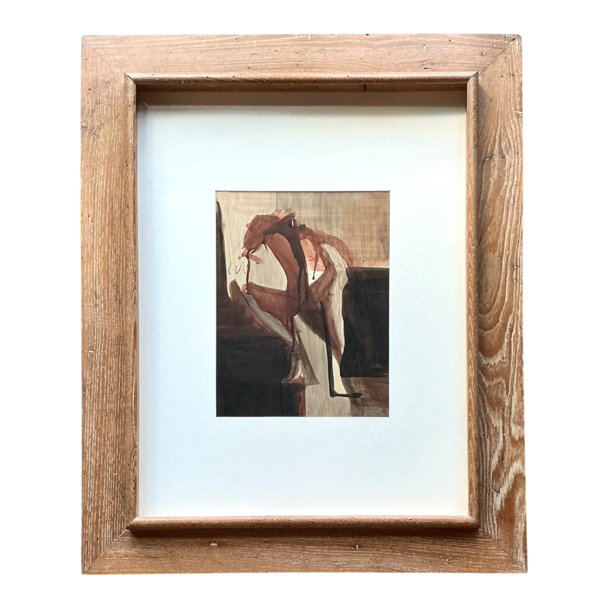 Vintage Framed Abstract Figurative Painting — additional photo 1