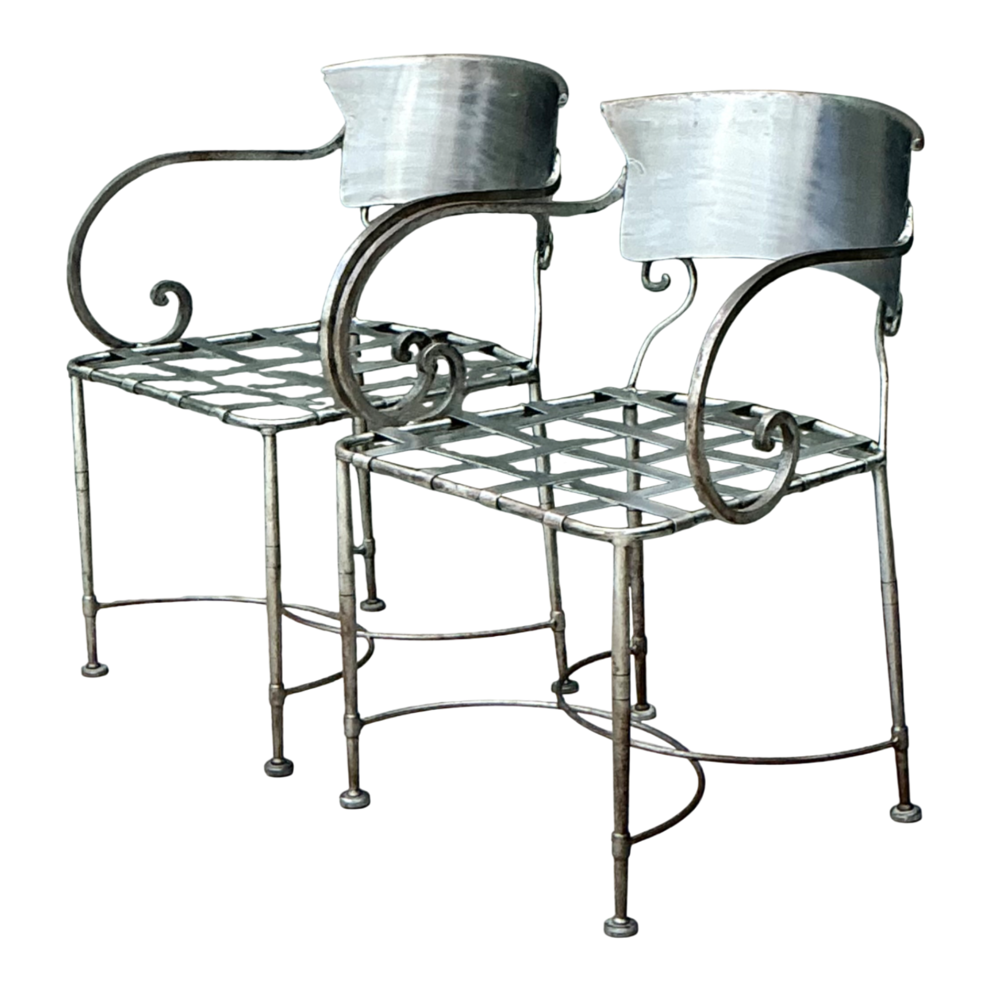 Vintage Metal Scroll Armchairs - Pair — additional photo 1