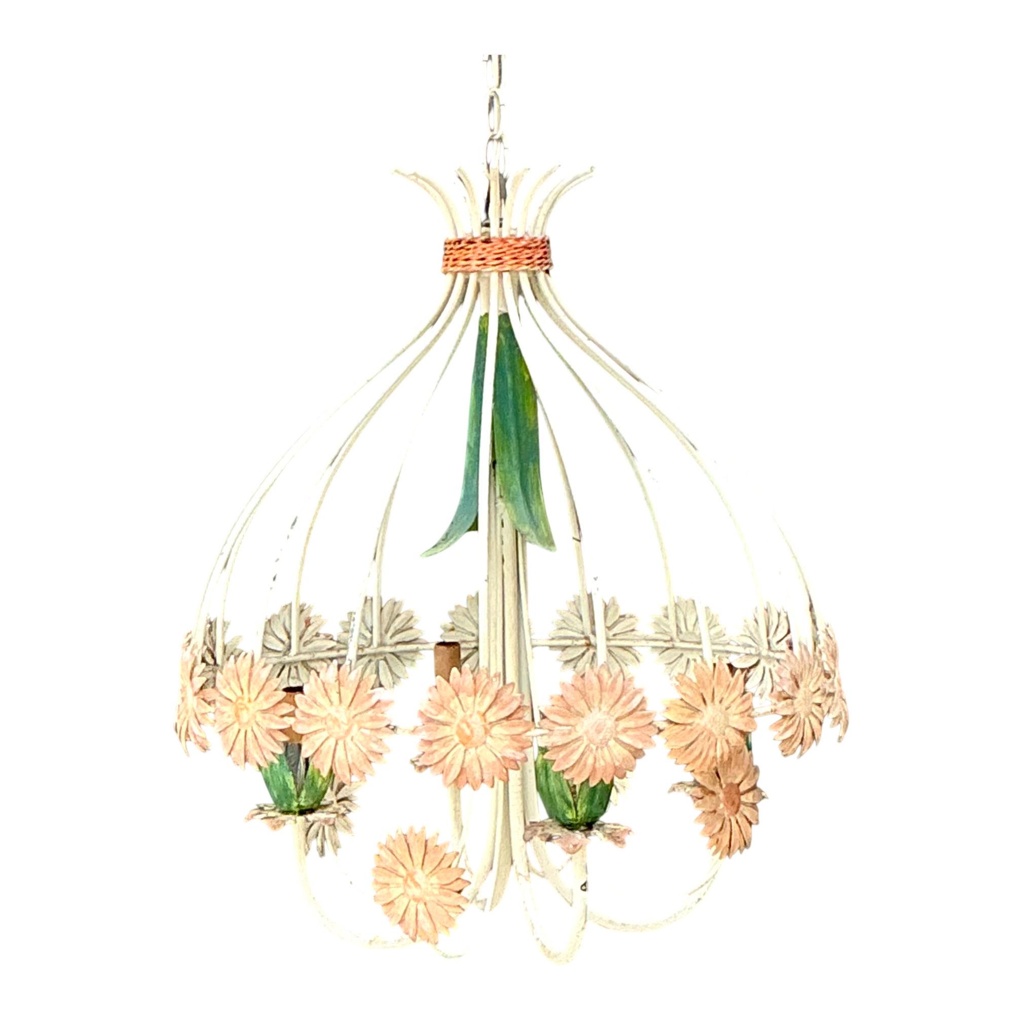 Vintage Tole Daisy Chandelier