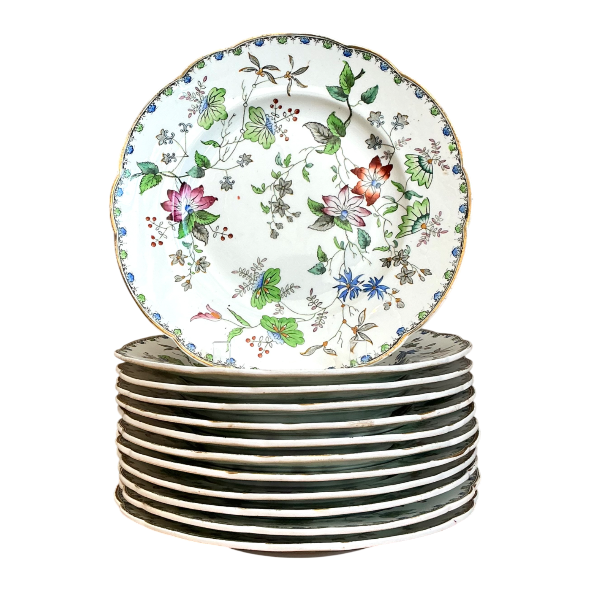 George G Vintage “Challie” Floral Patterned Porcelain Plates - Set of 12 — additional photo 1