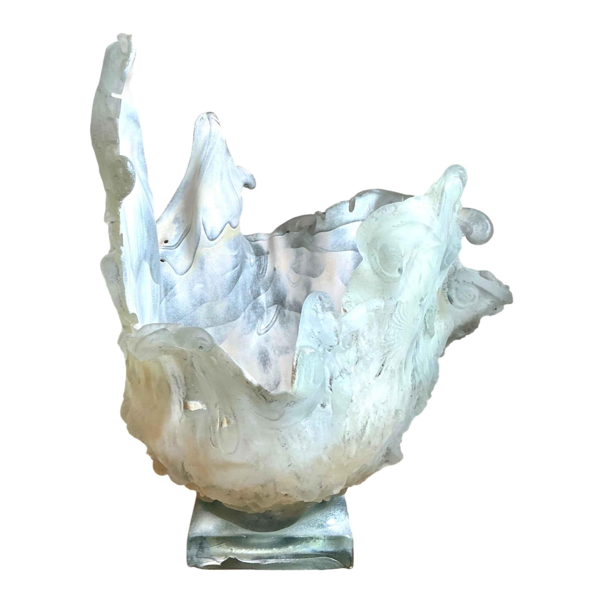 Vintage Monumental Biomorphic Sculptural Glass Bowl — additional photo 1