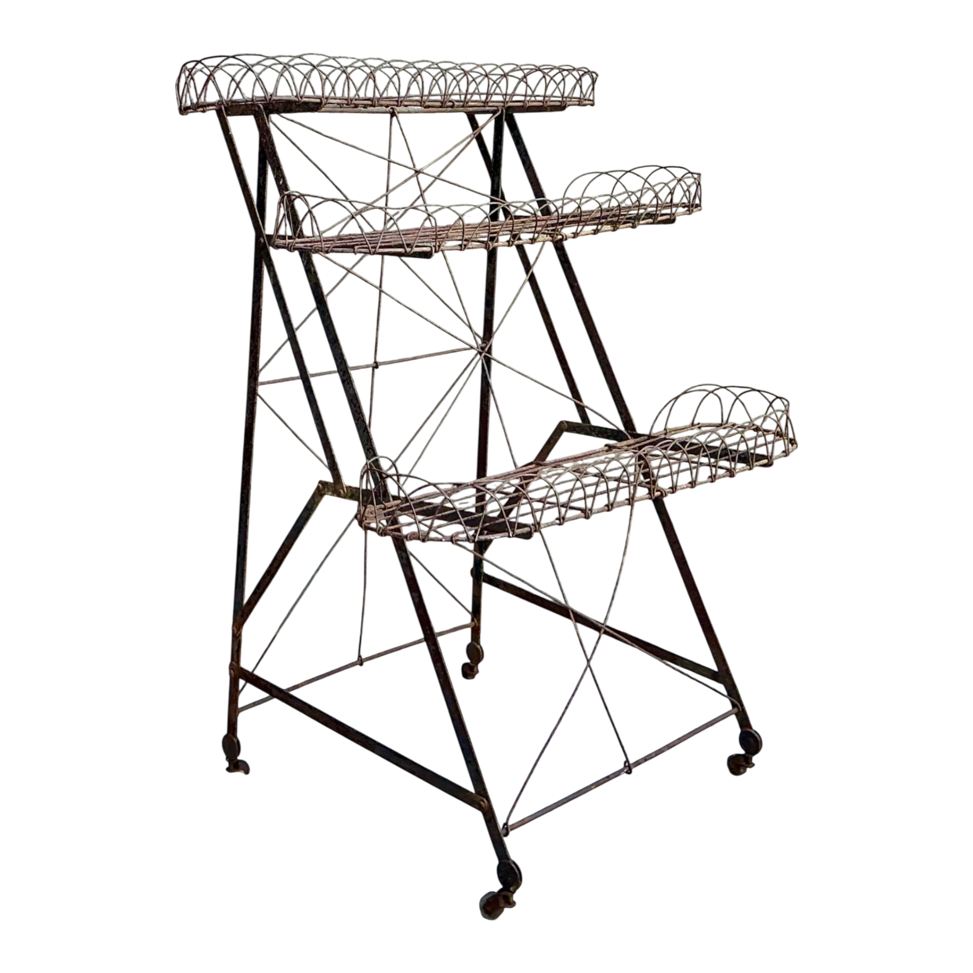 Vintage Three-Tier Wire Plant Stand — additional photo 1