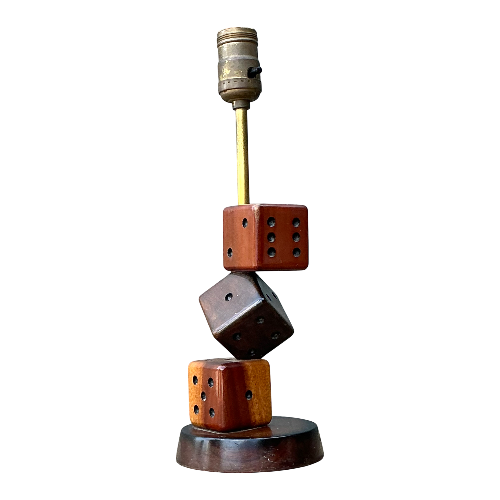 Vintage Wood Dice Desk Lamp — additional photo 1