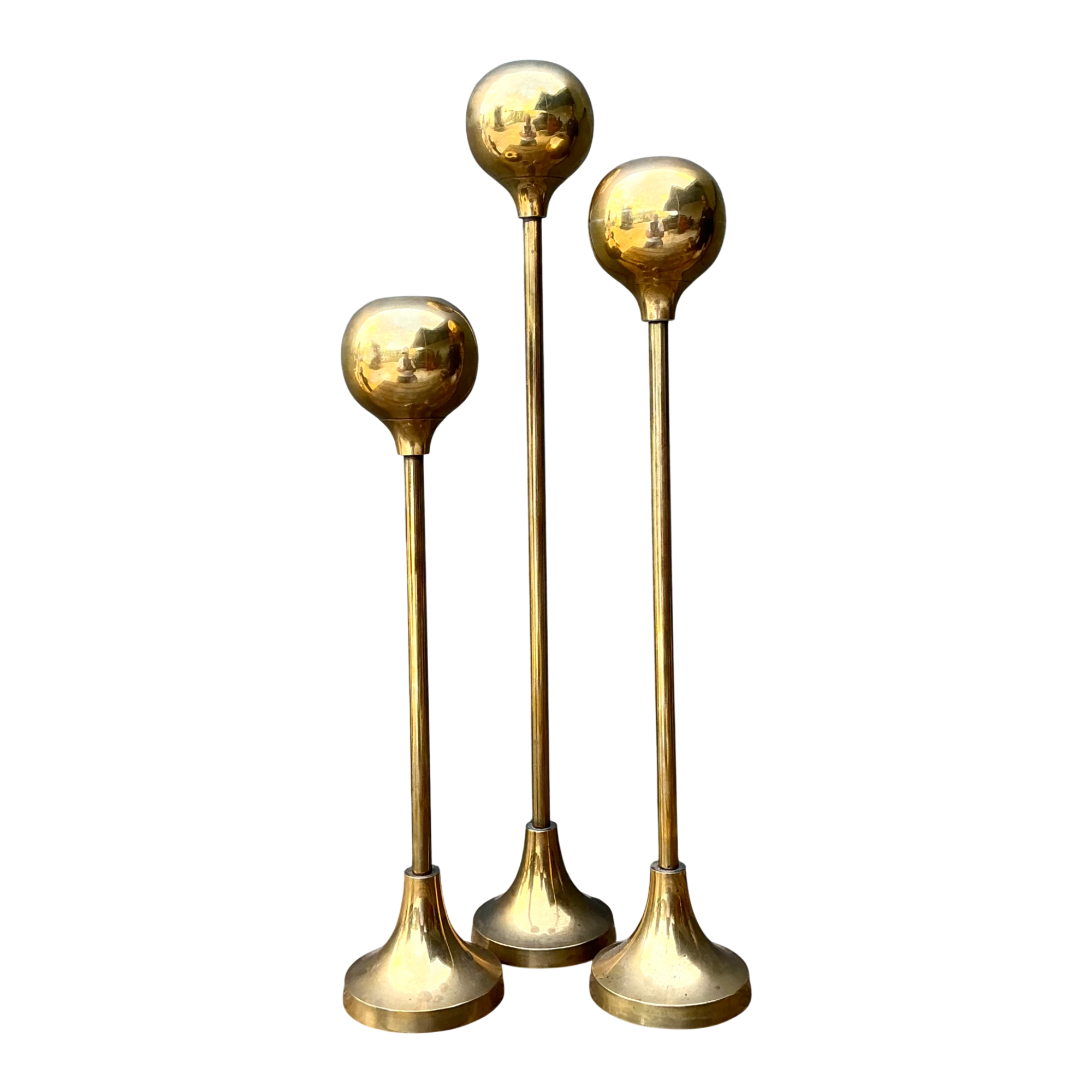 Vintage Brass Candle Holders - Set of Three — additional photo 1