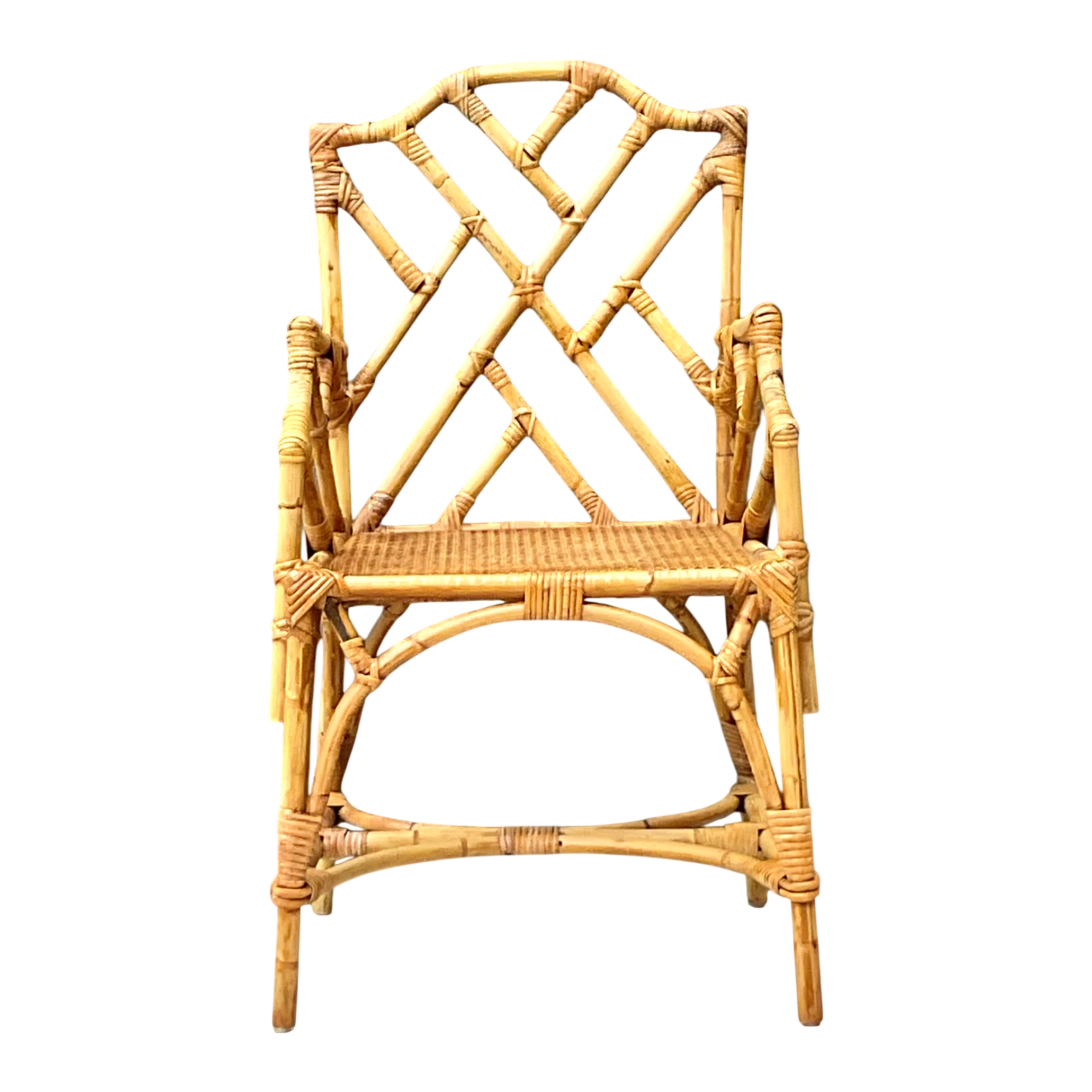 Vintage Chinese Chippendale Rattan Chair — additional photo 1