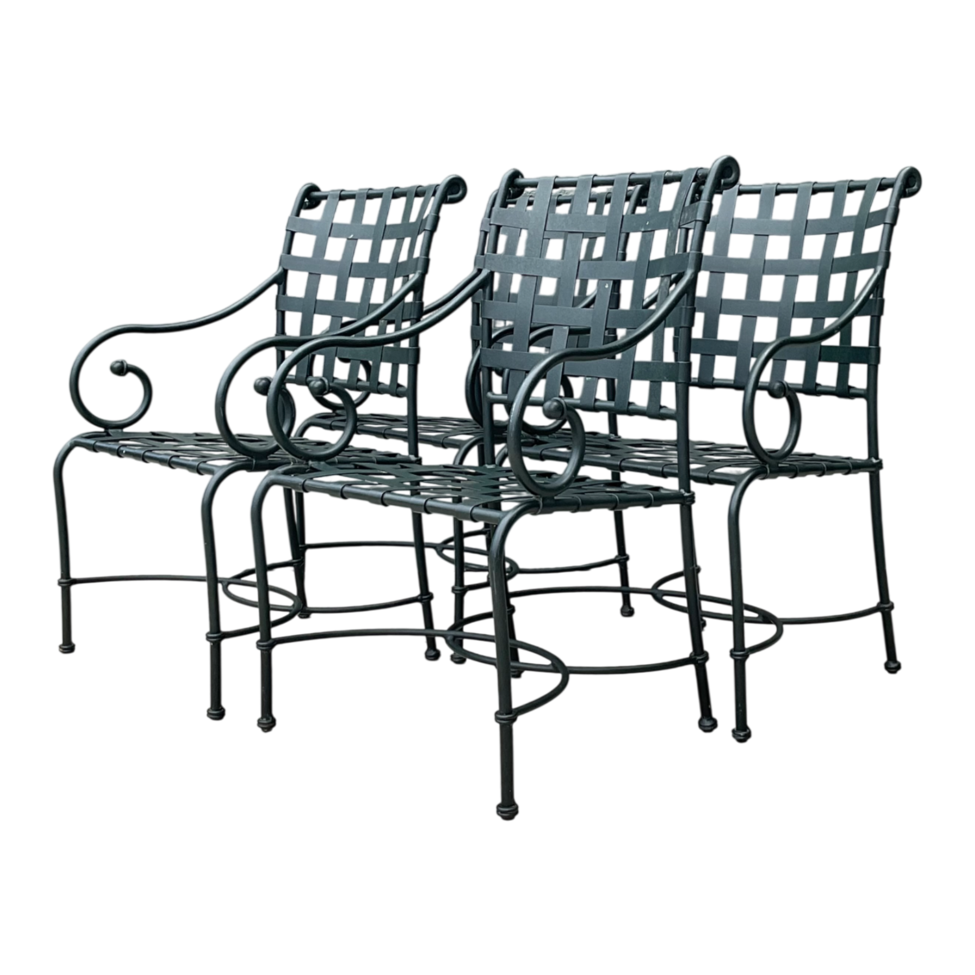 Brown Jordan “Florentine” Aluminum Outdoor Armchairs - Set of Four