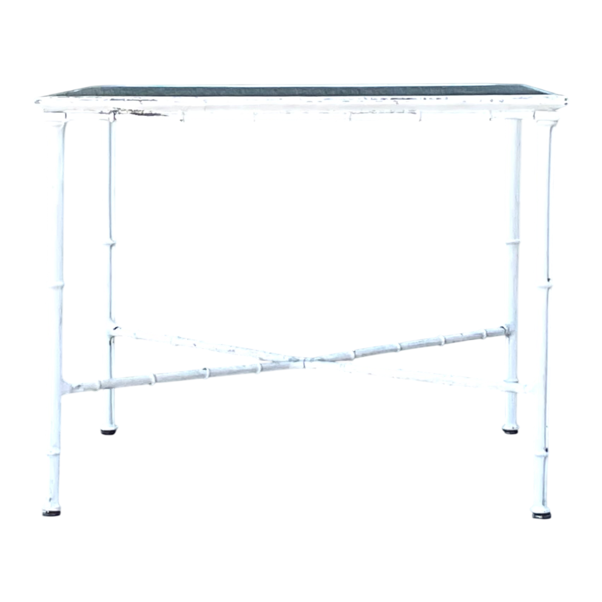 Vintage Brown Jordan “Calcutta”  Metal and Glass Patio Side Table