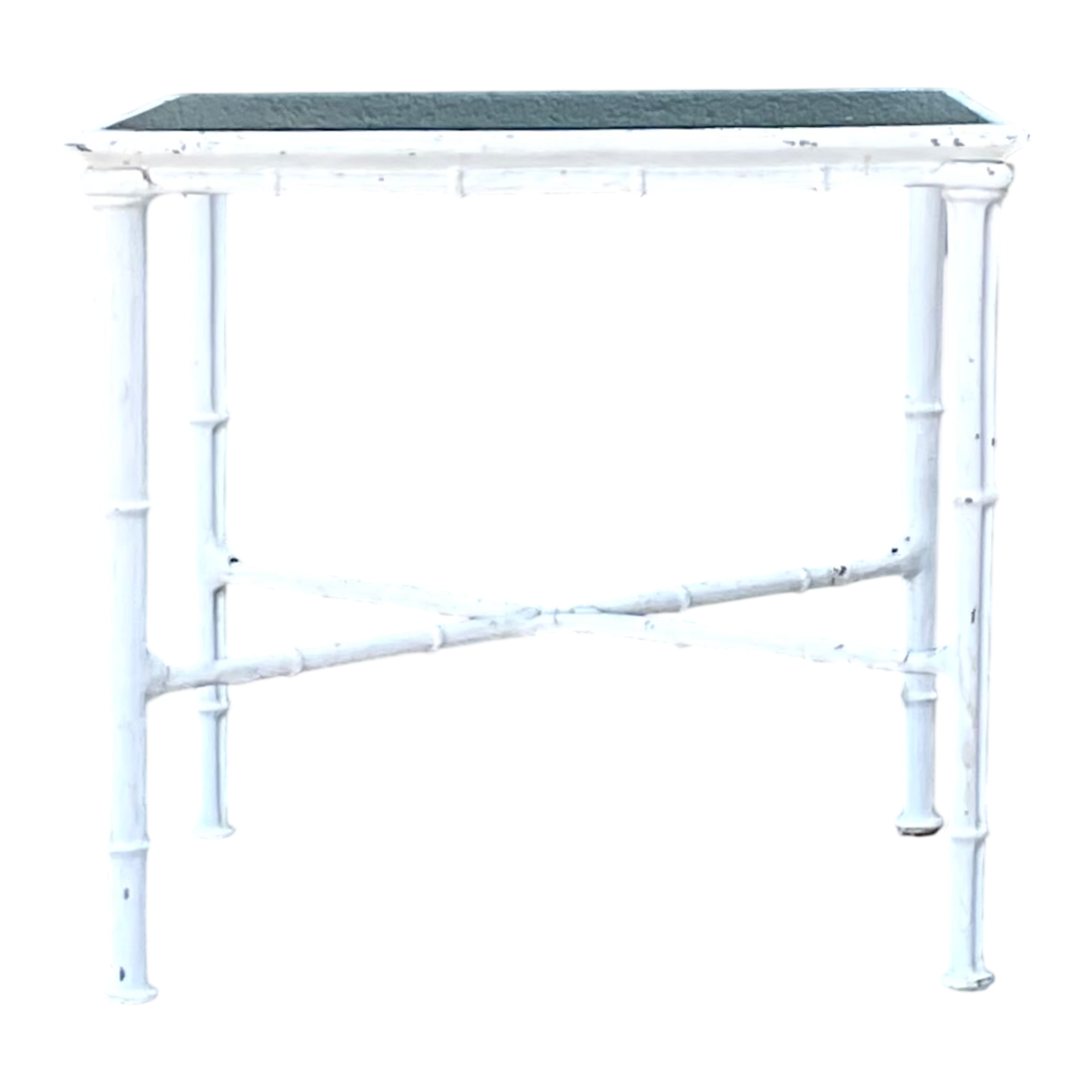 Vintage Brown Jordan “Calcutta” Metal and Glass Side Table