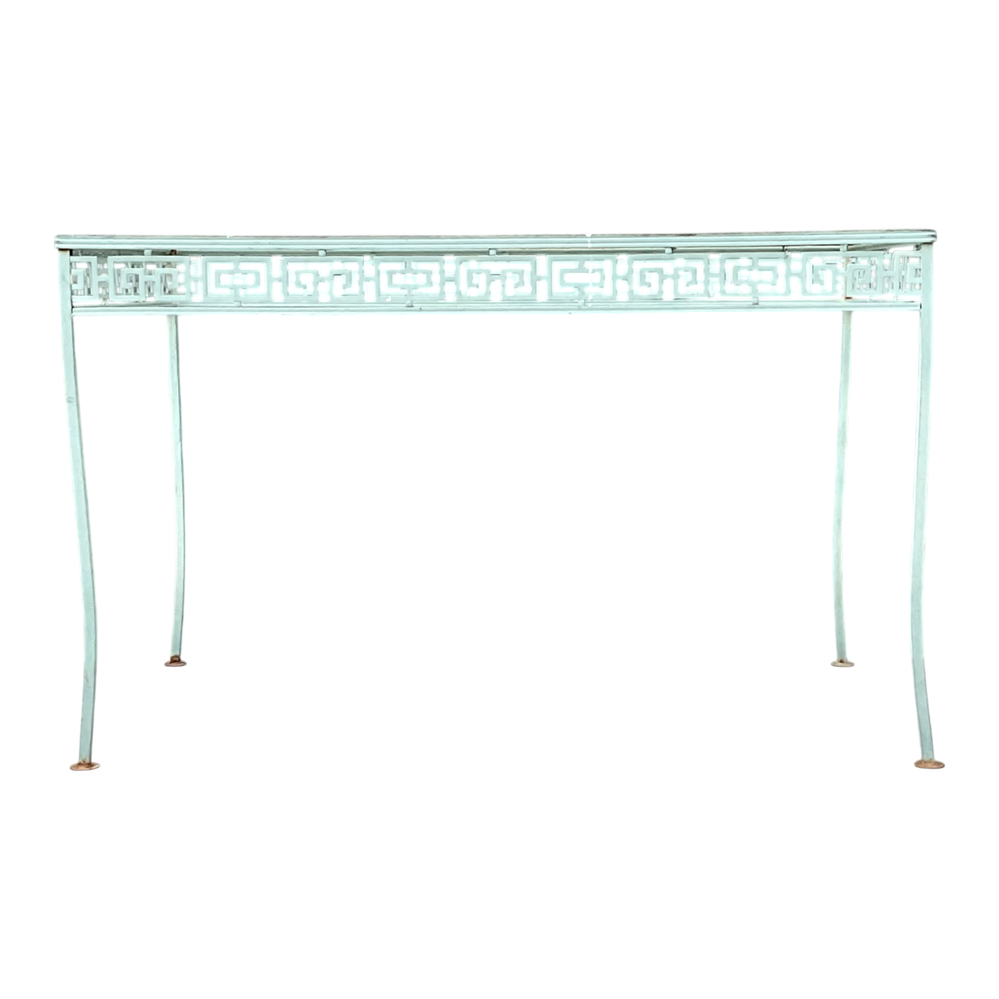 Vintage Meadowcraft Outdoor Dining Table with Greek Key Pattern