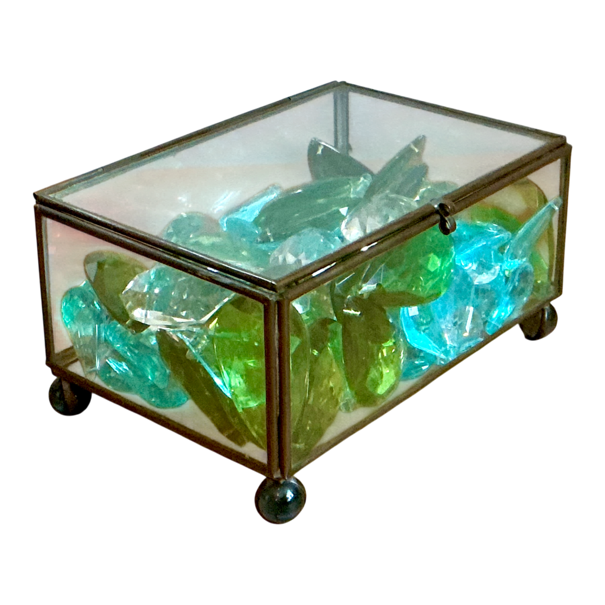 Retro Glass Display Box with Crystal And Resin Prisms — additional photo 1
