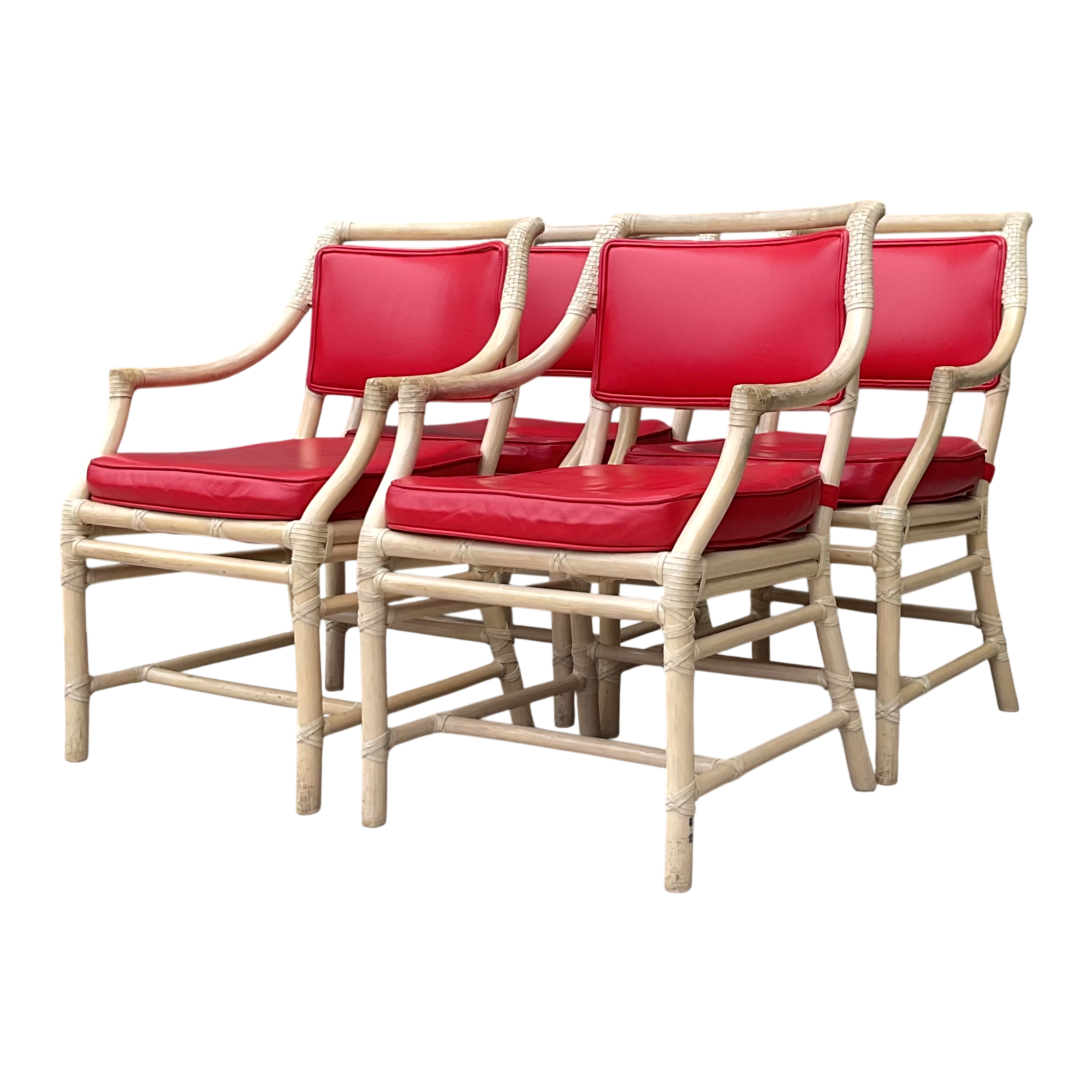 Vintage McGuire Rattan Dining Chairs - Set Of 4