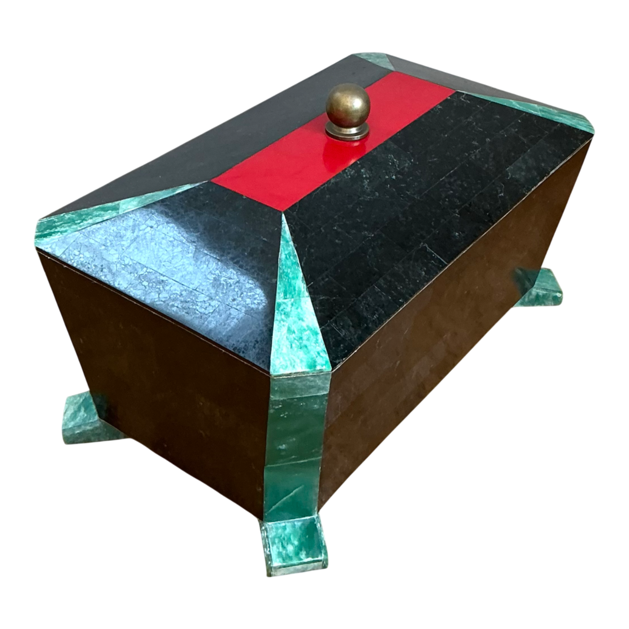 Vintage Art Deco Stone Inlay Box — additional photo 1