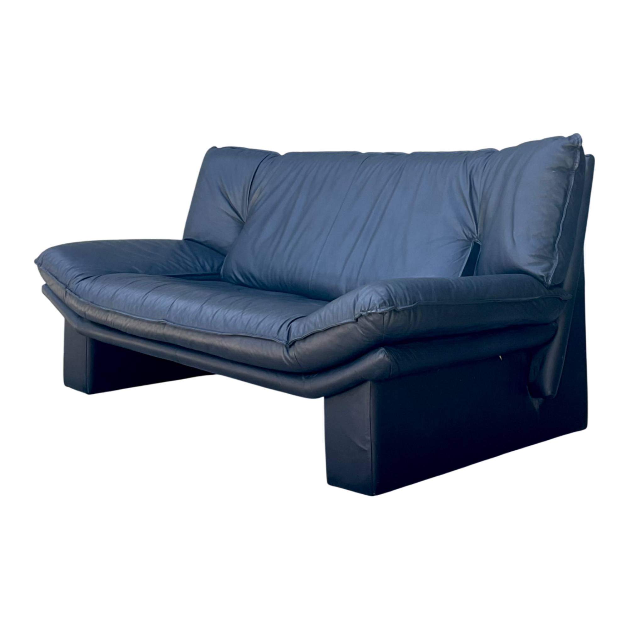Vintage Nicoletti Salotti Black Leather Sofa — additional photo 1