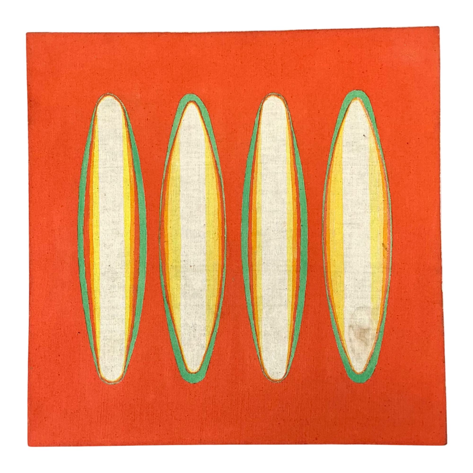 Vintage Geometric Abstract Painting On Canvas — additional photo 1
