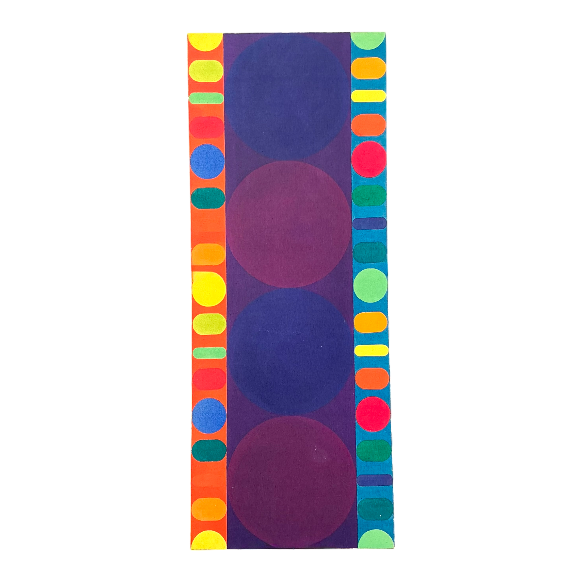 Vintage Geometric Abstract Painting On Canvas