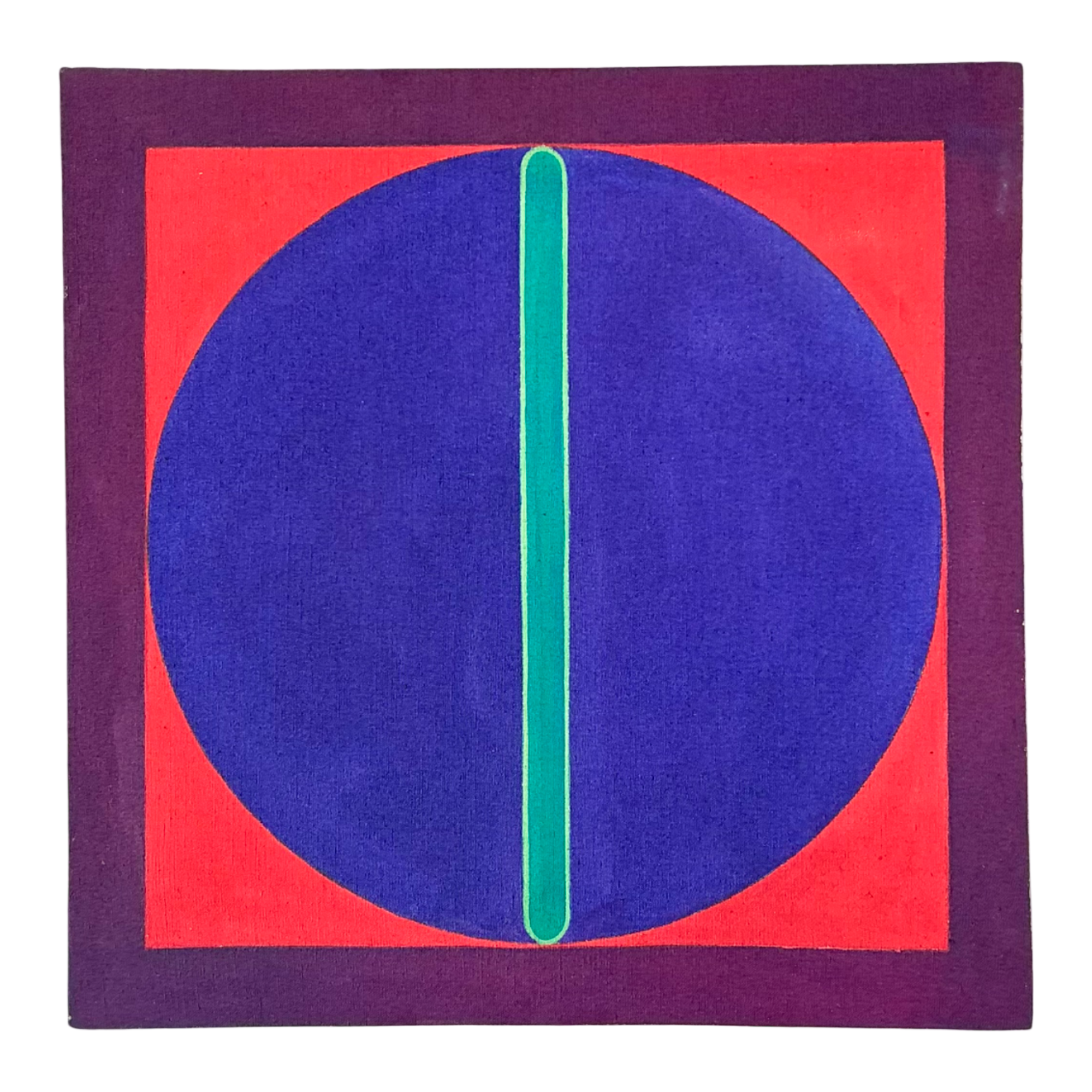 Vintage Geometric Abstract Painting On Canvas