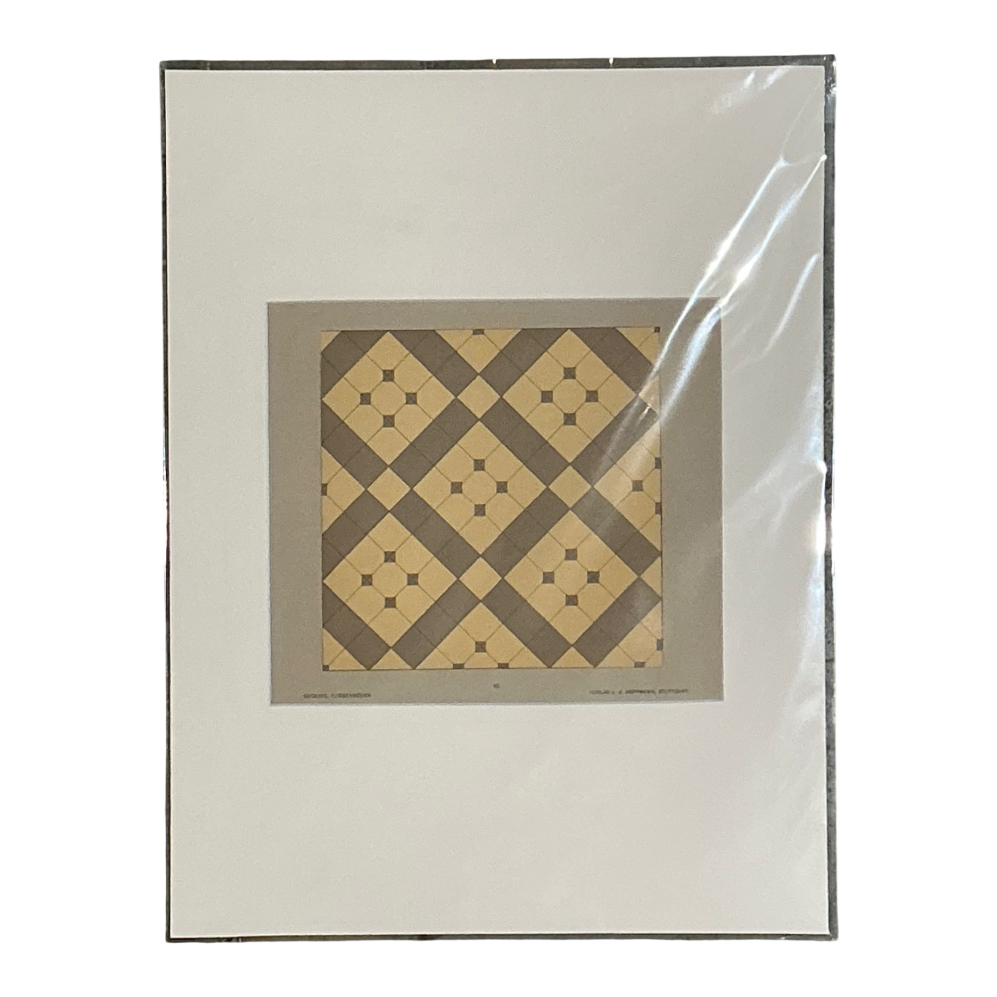 Vintage Geometric Tile Pattern Serigraph — additional photo 1