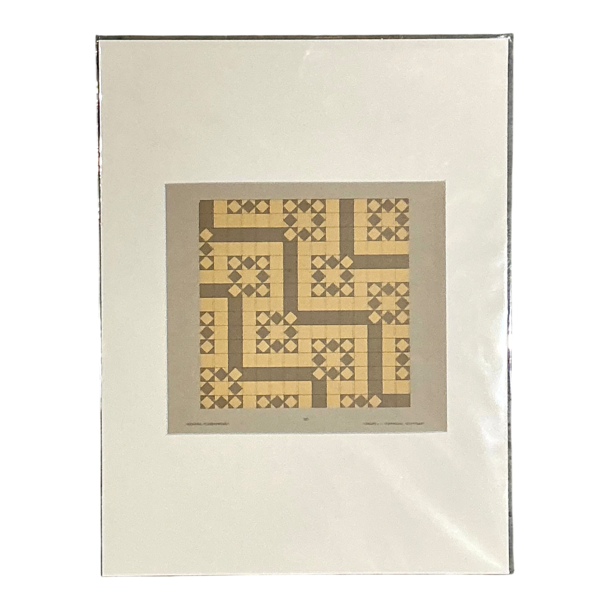 Vintage Geometric Tile Pattern Serigraph — additional photo 1