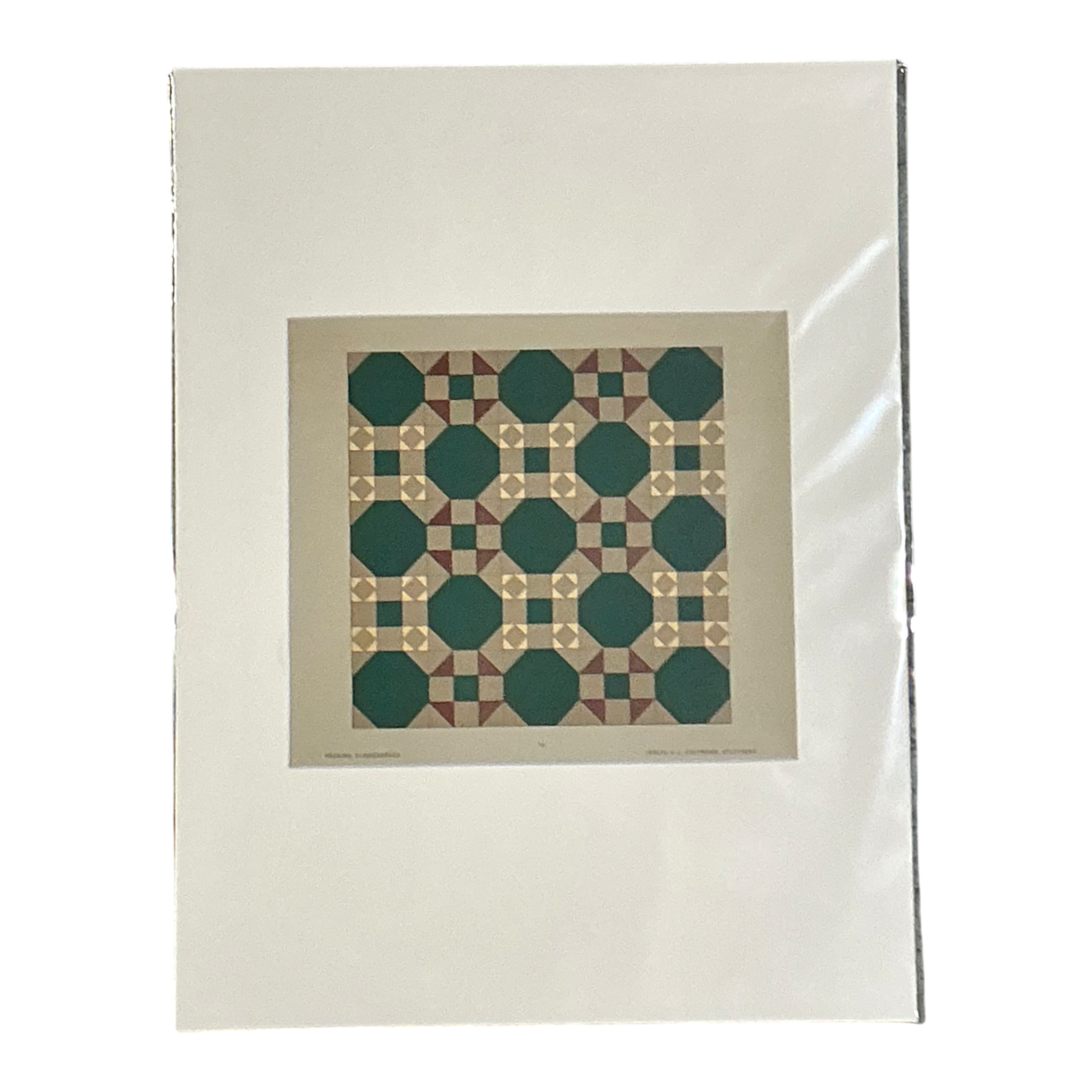 Vintage Geometric Tile Pattern Serigraph — additional photo 1