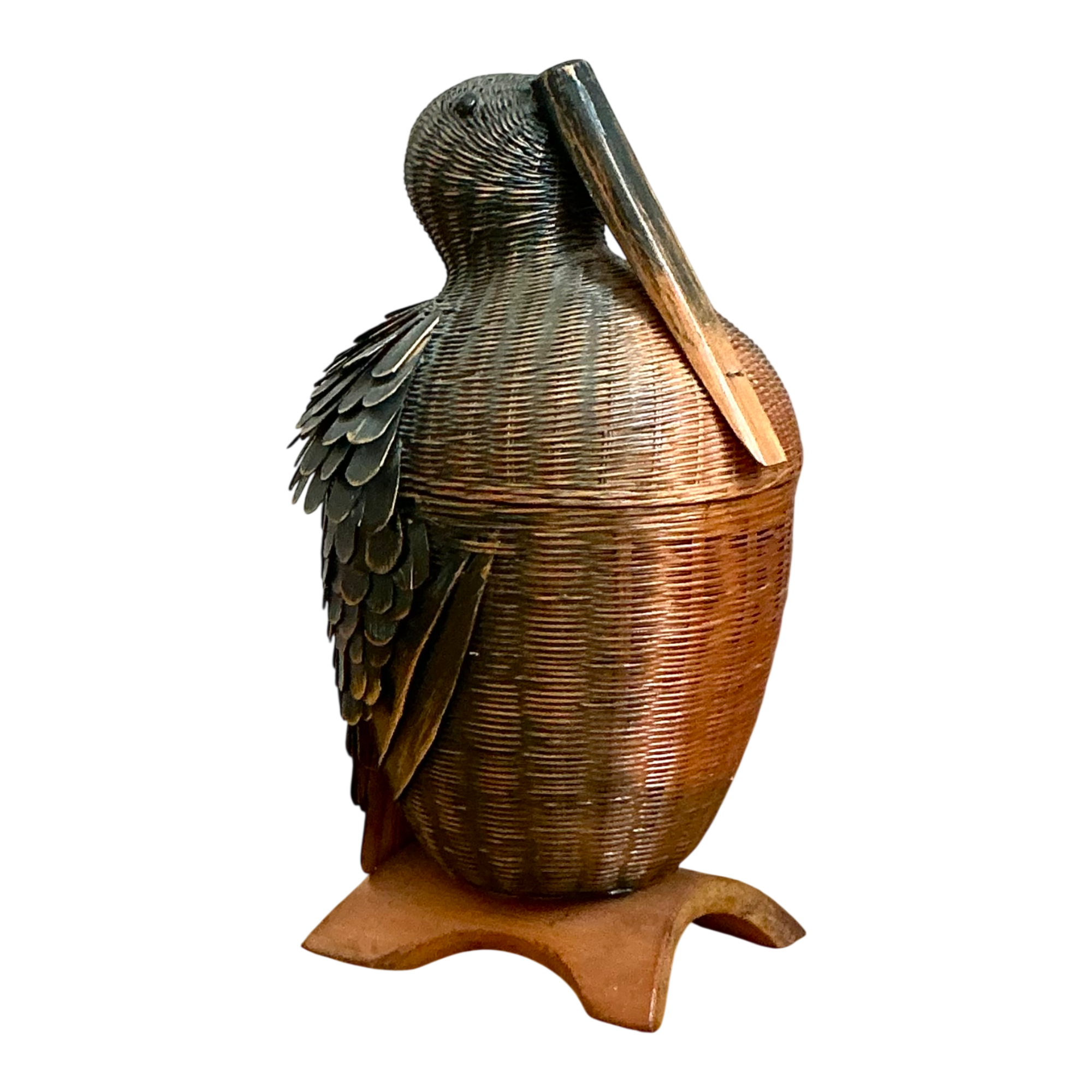 Vintage Shanghai Weave Rattan Pelican Basket