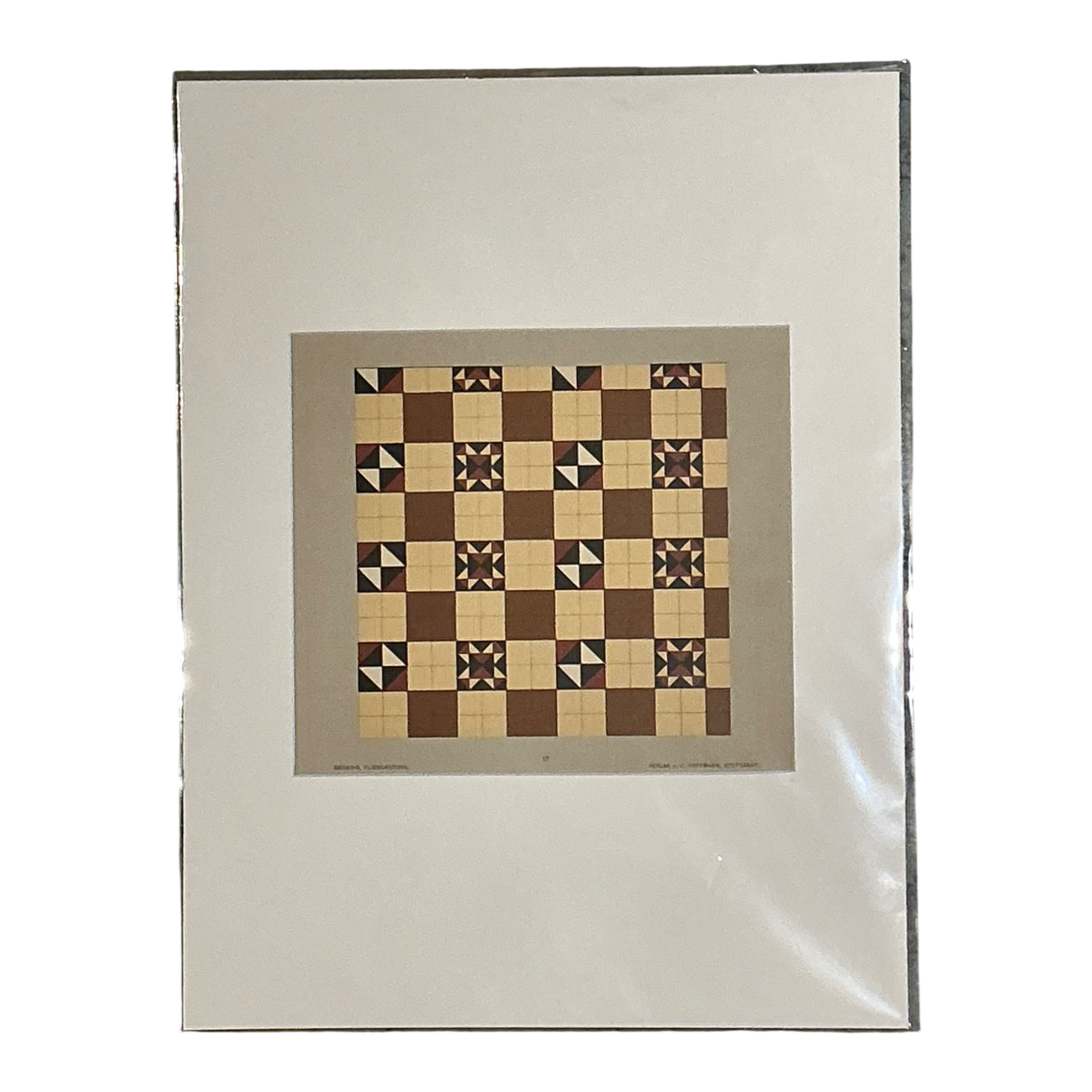 Vintage Geometric Tile Pattern Serigraph