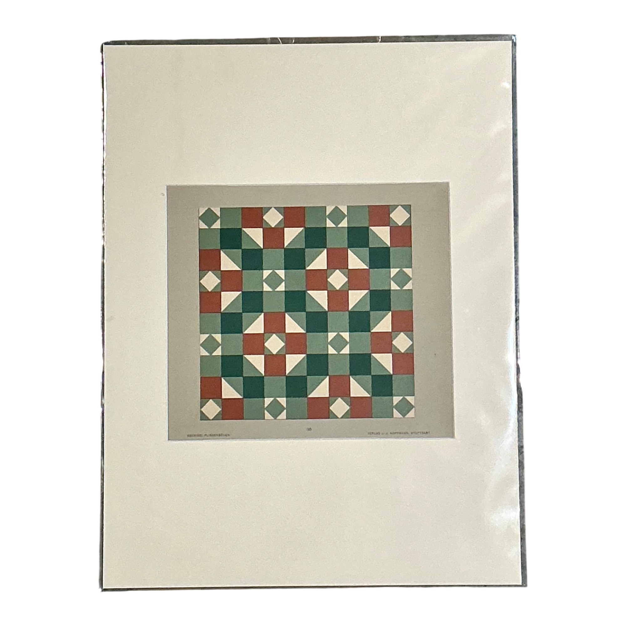Vintage Geometric Tile Pattern Serigraph