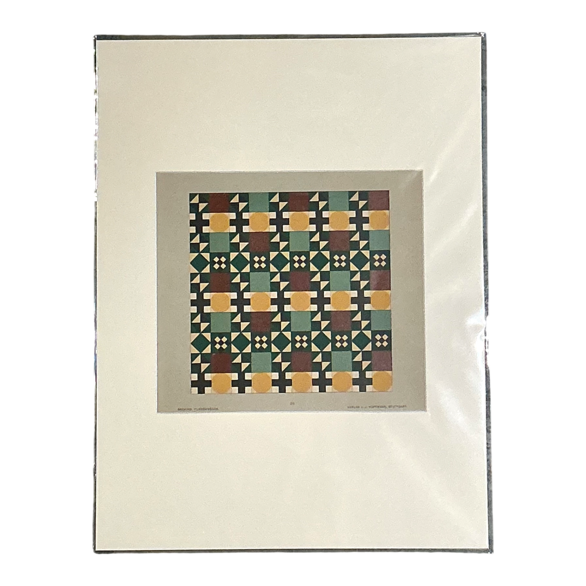 Vintage Geometric Tile Pattern Serigraph