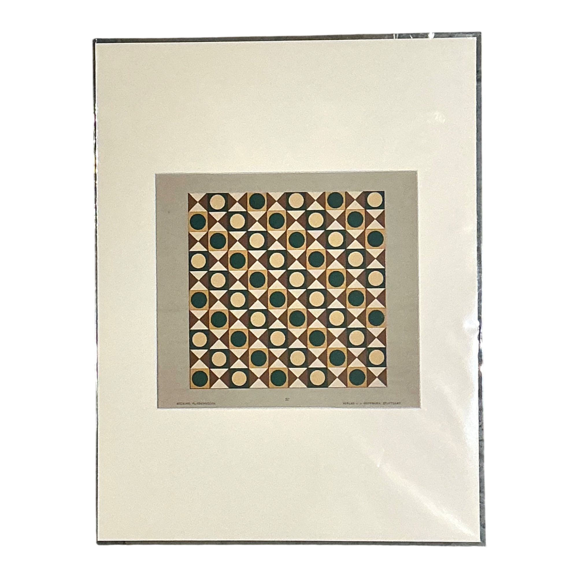 Vintage Geometric Tile Pattern Serigraph