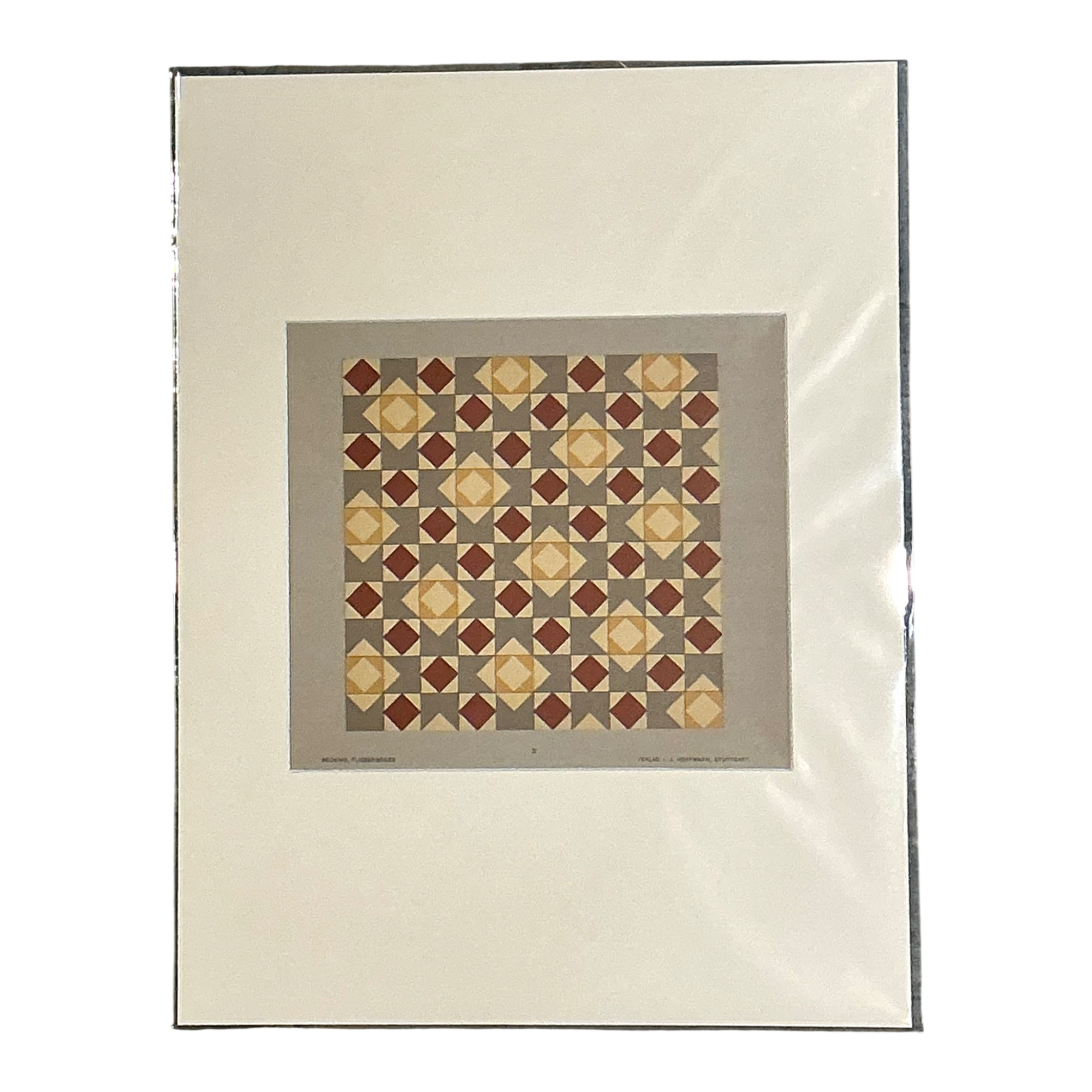 Vintage Geometric Tile Pattern Serigraph