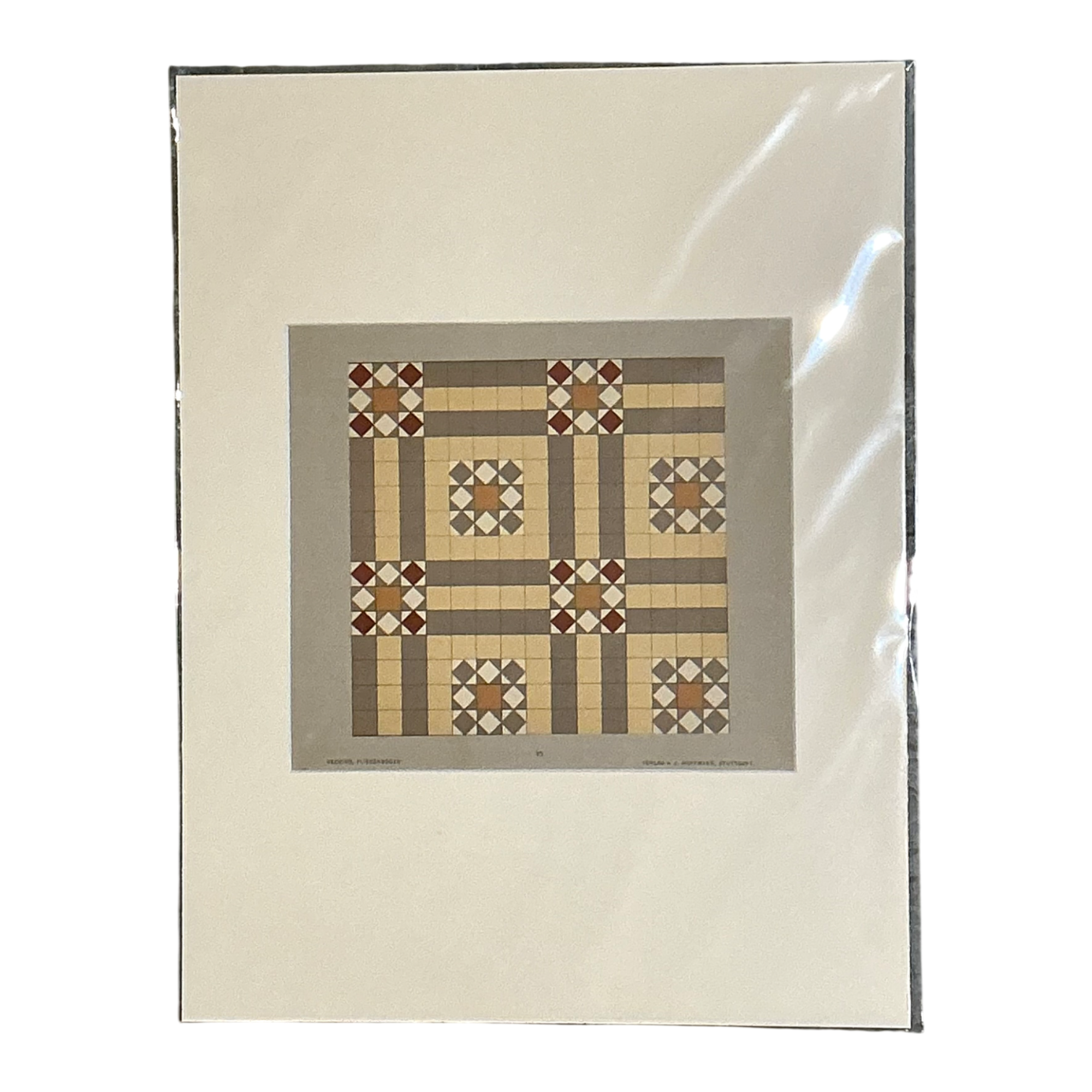 Vintage Geometric Tile Pattern Serigraph