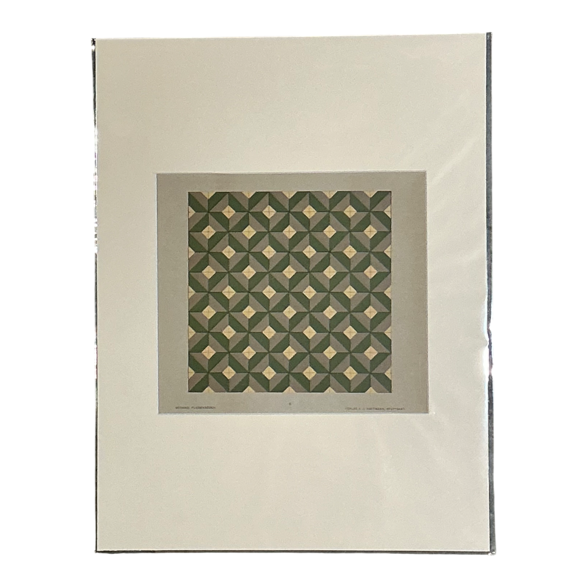 Vintage Geometric Tile Pattern Serigraph