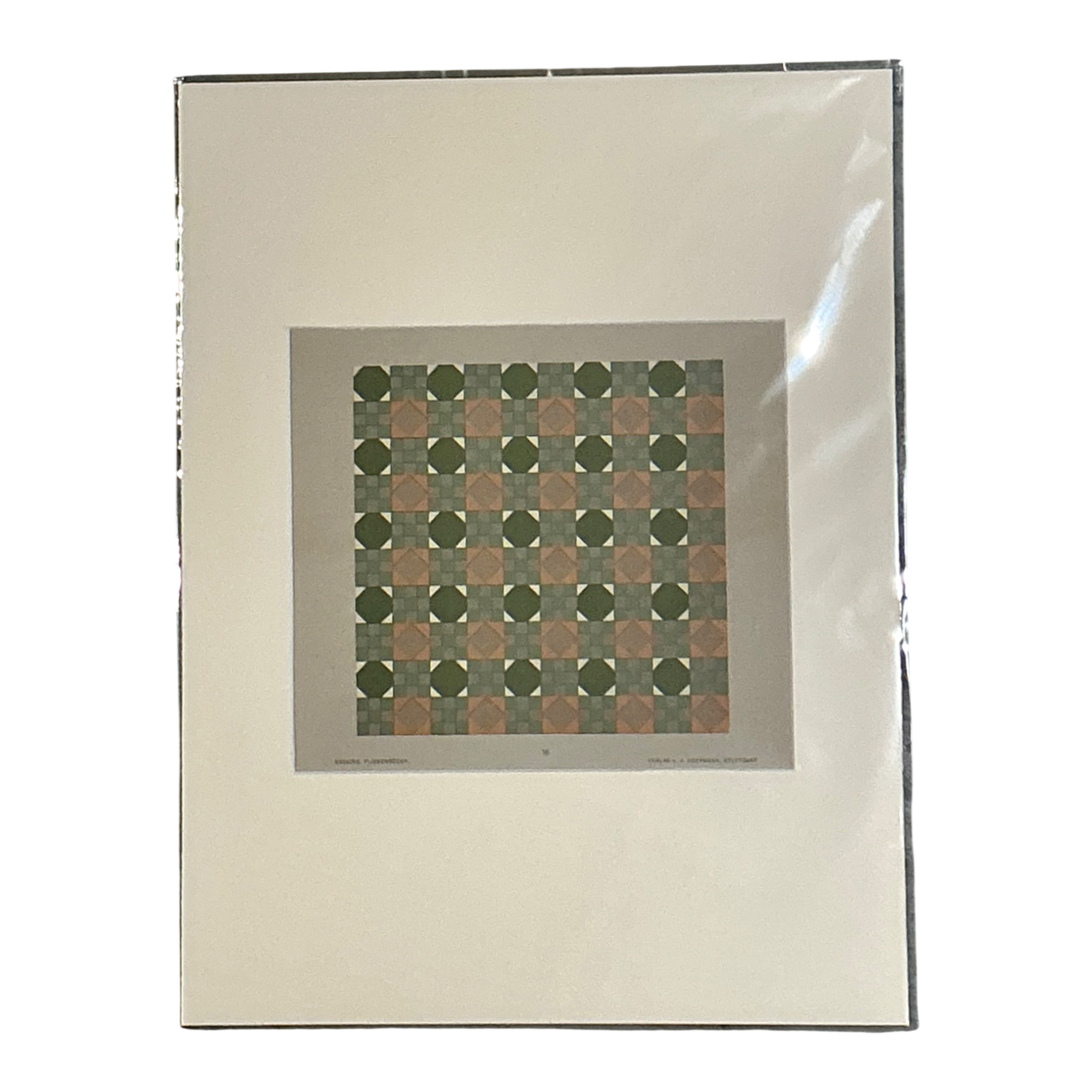 Vintage Geometric Tile Pattern Serigraph