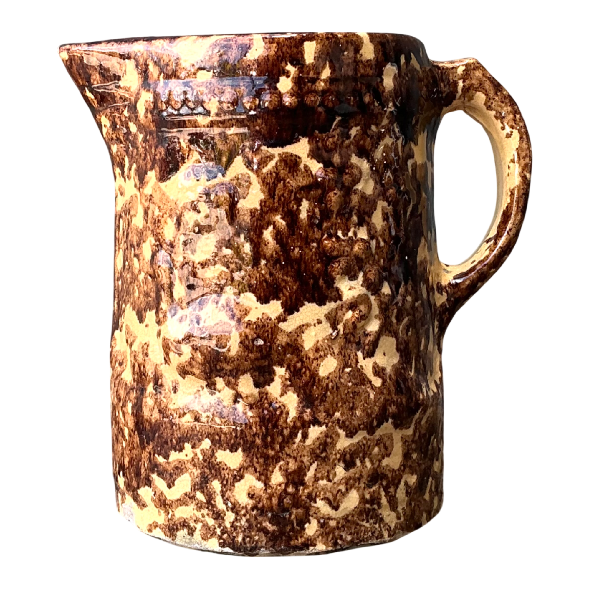 Vintage Ceramic Spatterware Pitcher — additional photo 1