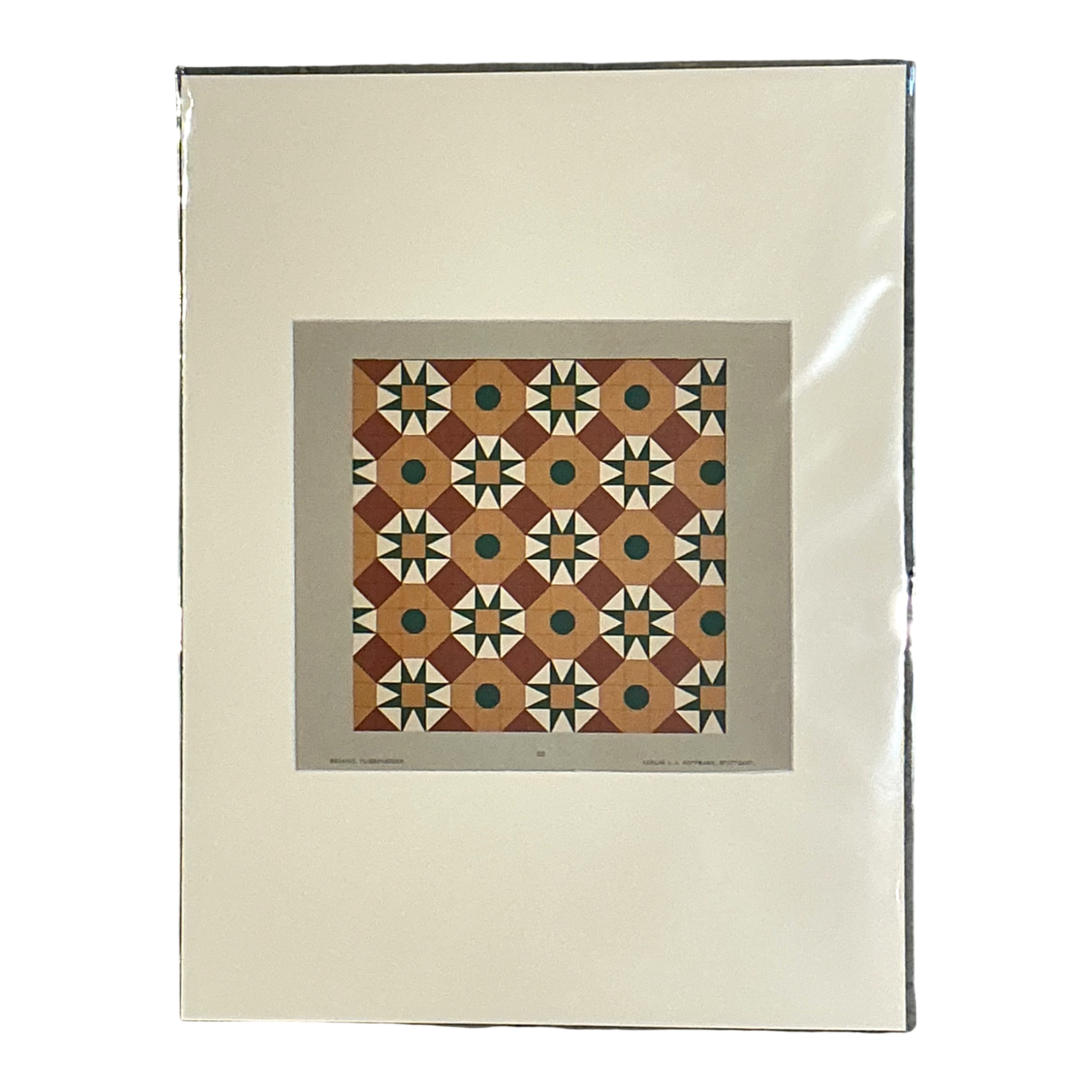 Vintage Geometric Tile Pattern Serigraph