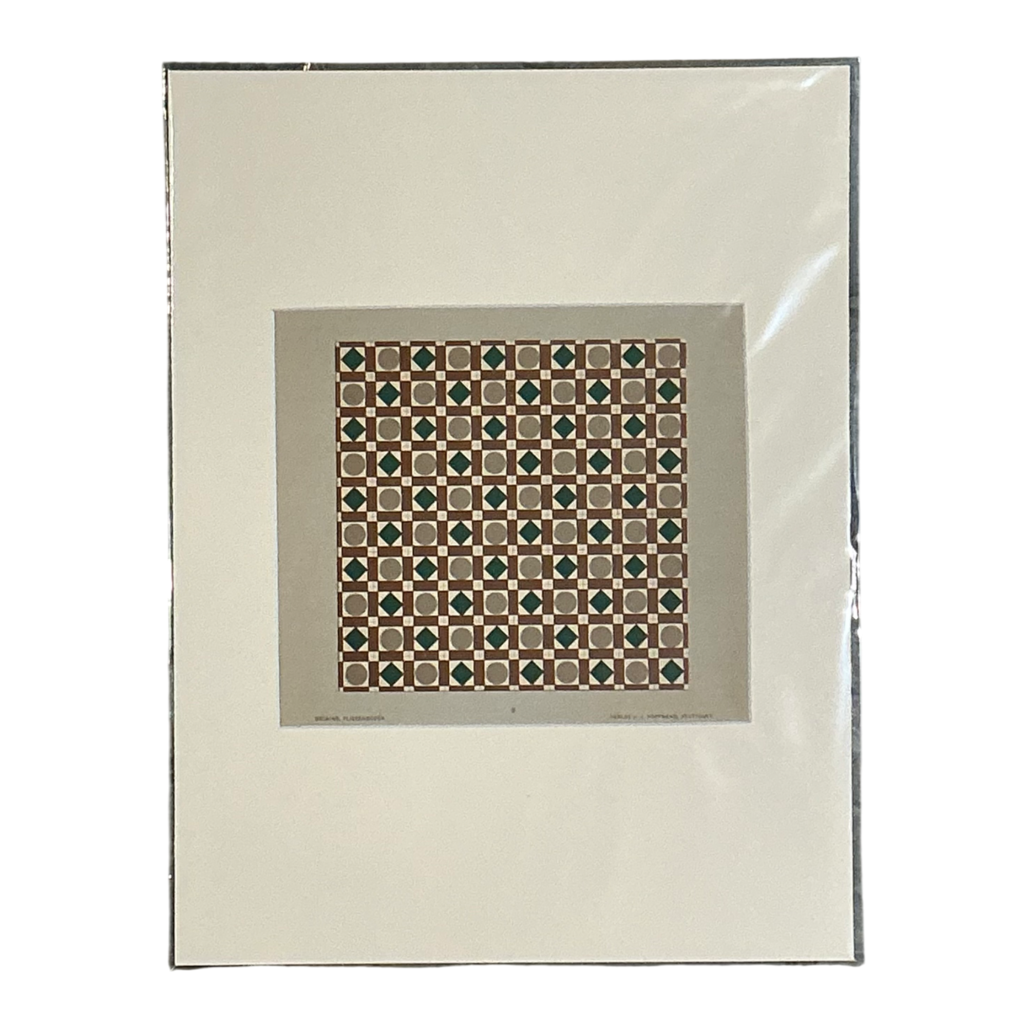Vintage Geometric Tile Design Serigraph