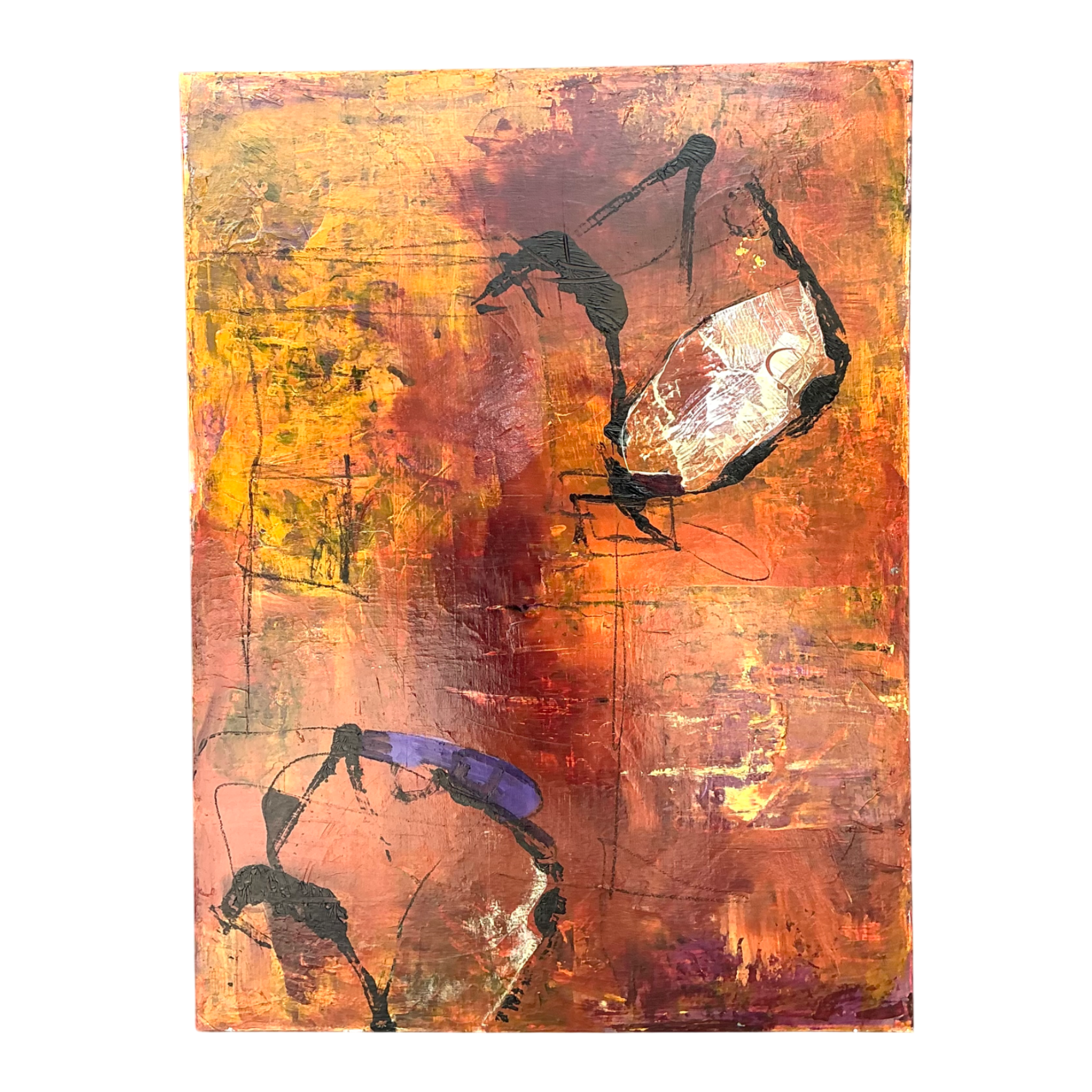 Vintage Abstract Expressionist Oil Painting on Canvas — additional photo 1