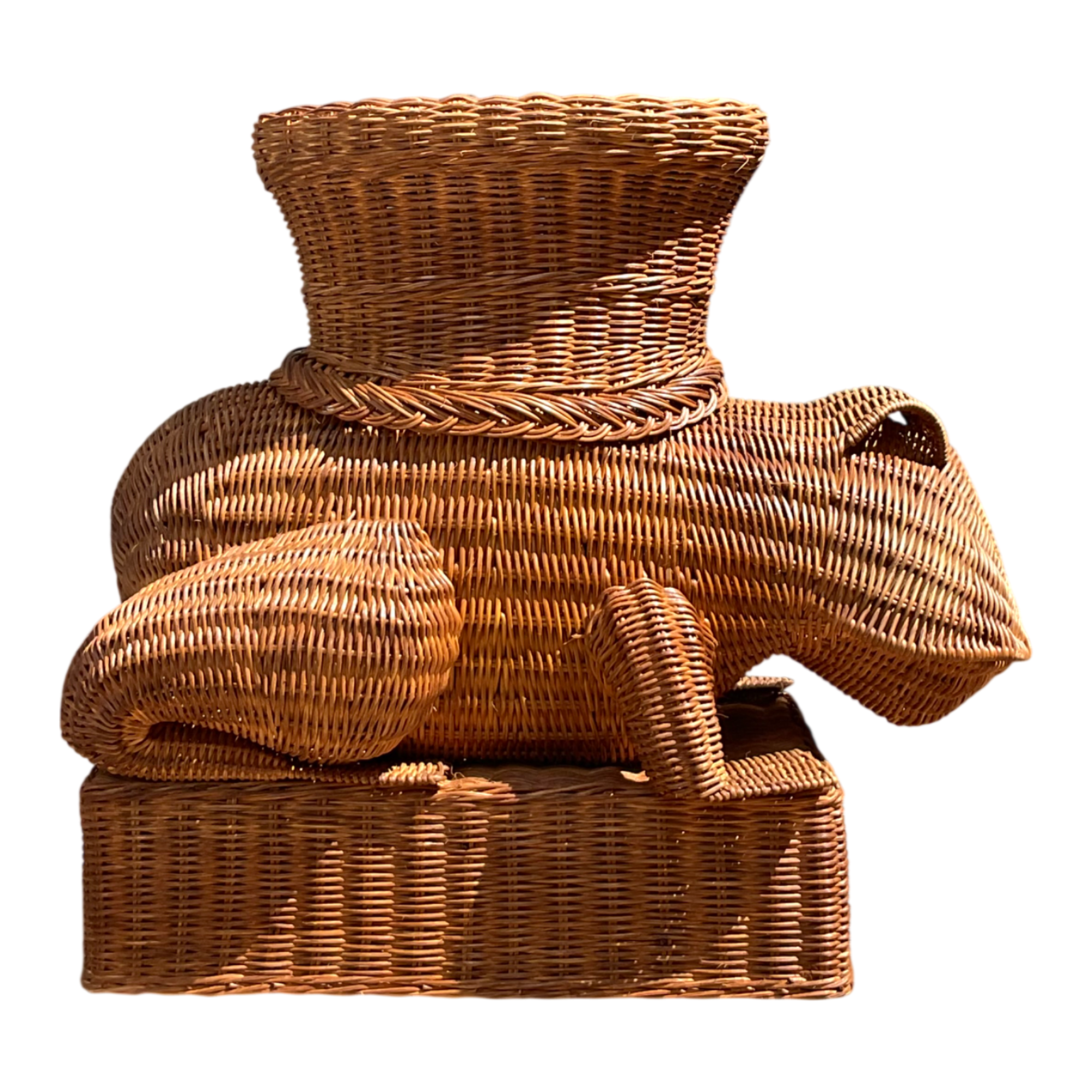 Vintage Woven Rattan Frog Table — additional photo 1