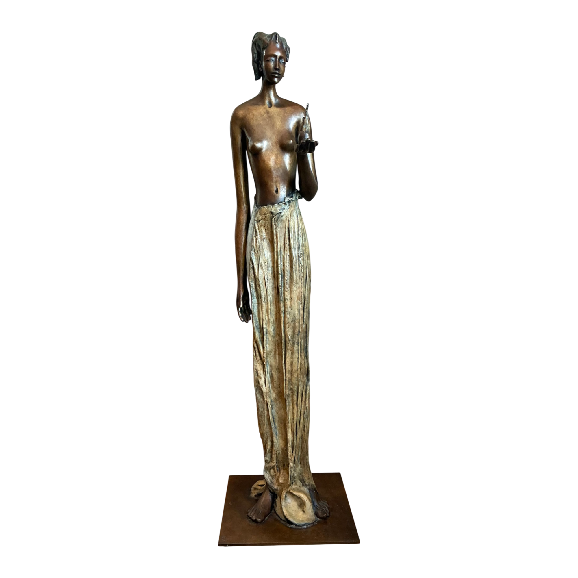 Vintage Bronze Draped Female Figure