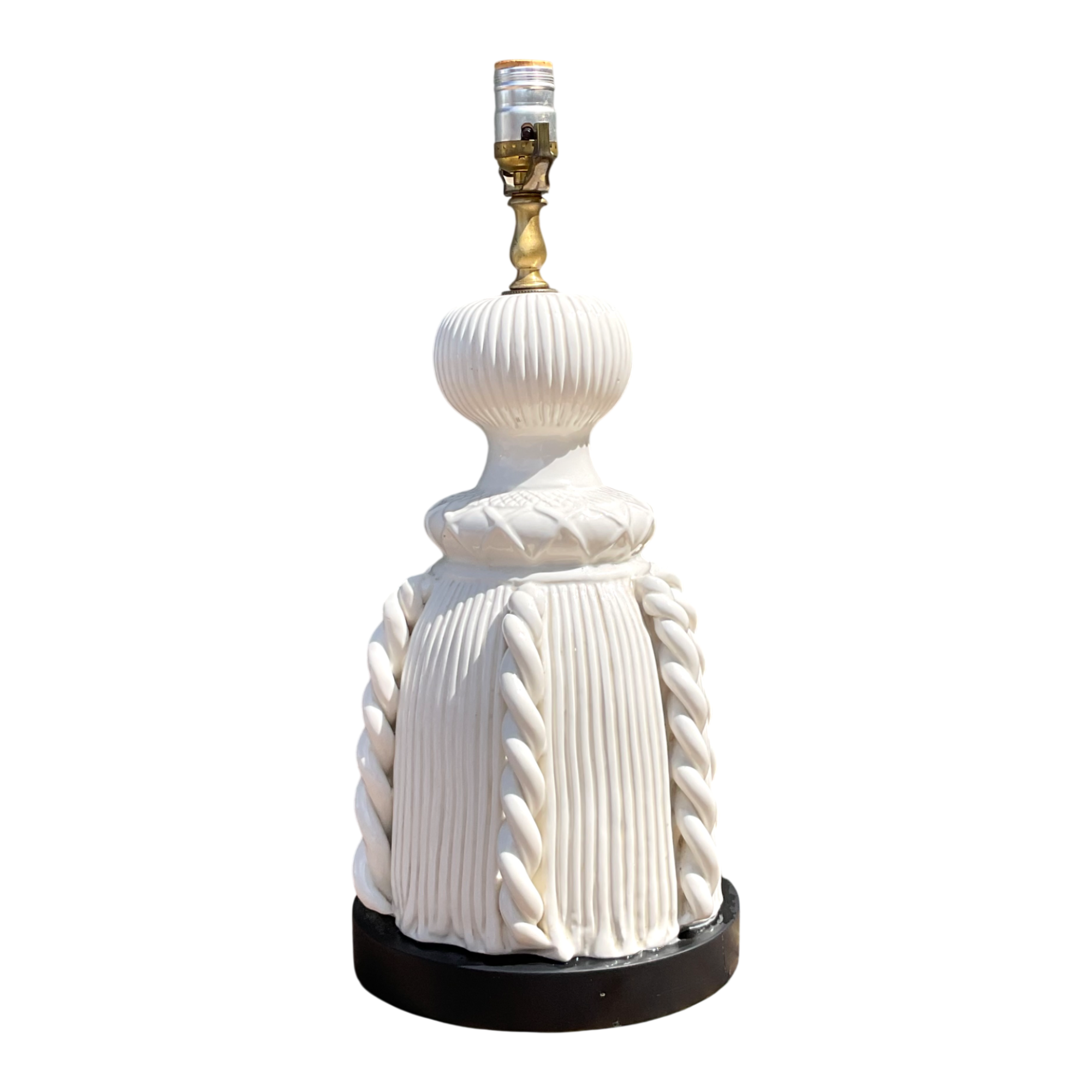Vintage Ceramic Rope Detail Table Lamp